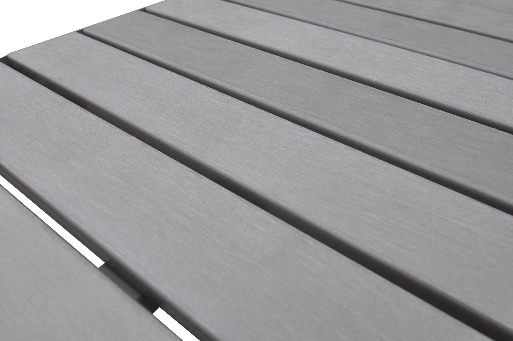 Marina Outdoor Gray Patio Bar Table in Gray Powder Coated Finish and Gray Wood Top - Image 3