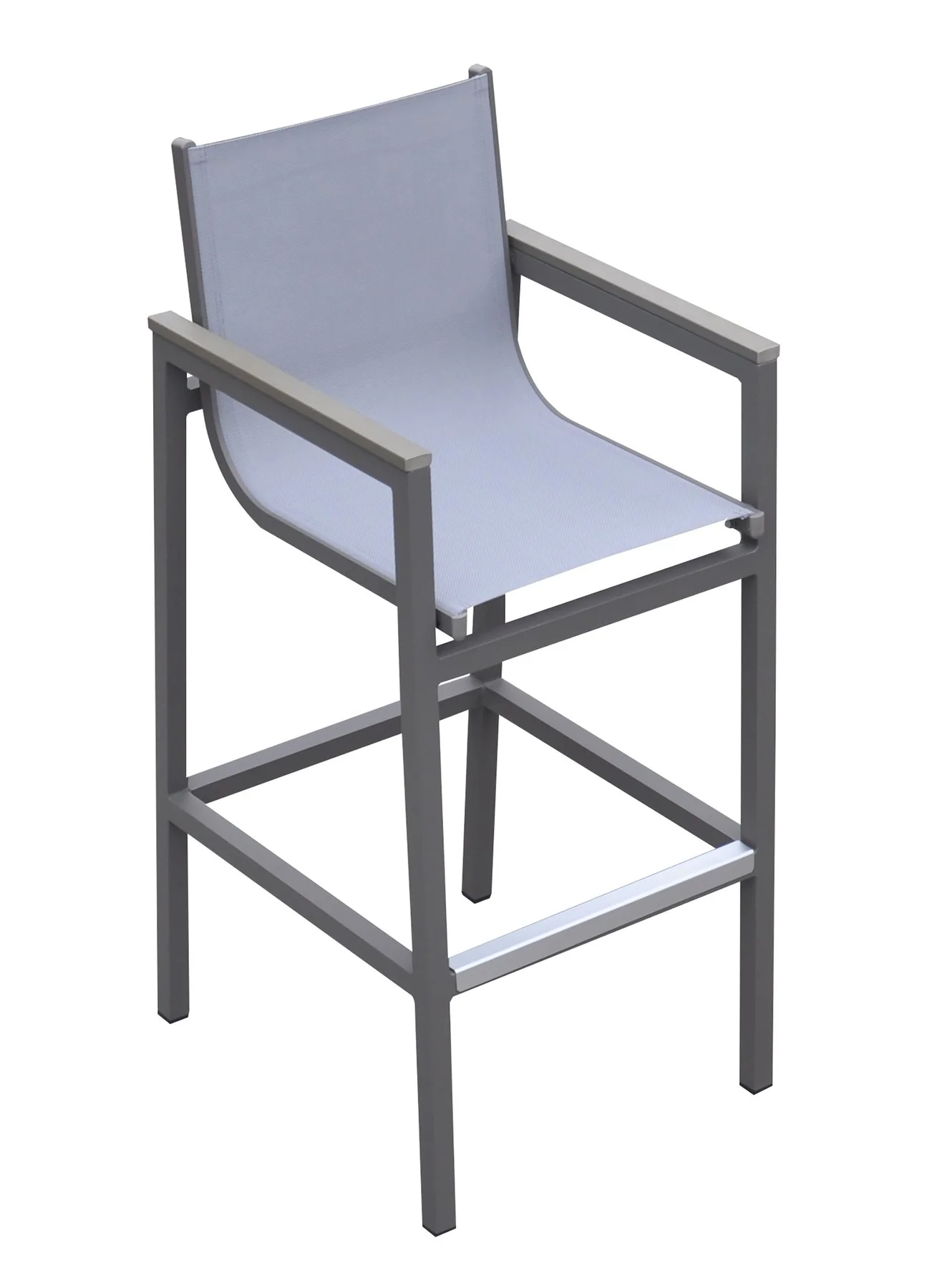 Marina Outdoor Patio Set Gray Finish and Gray Wood Top (Table with 4 barstools) - Image 2