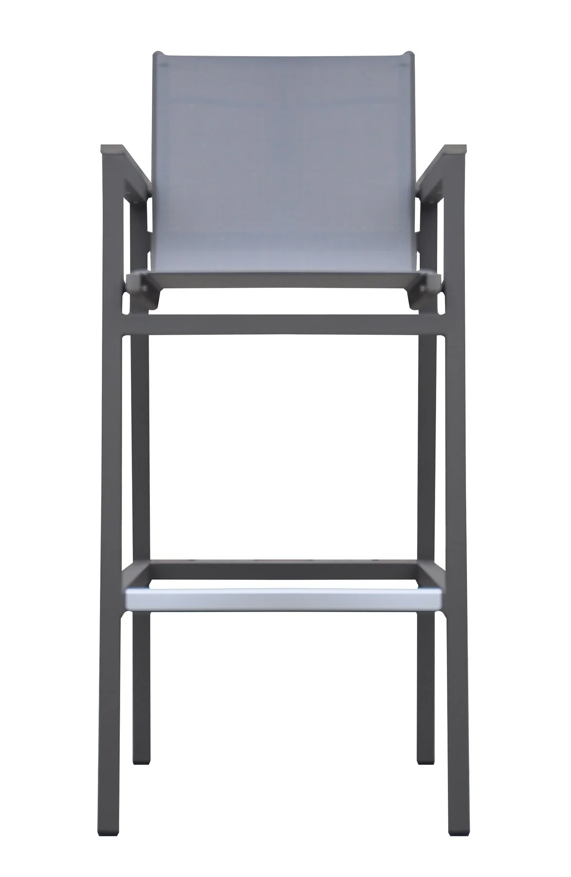 Marina Outdoor Patio Set Gray Finish and Gray Wood Top (Table with 4 barstools) - Image 3