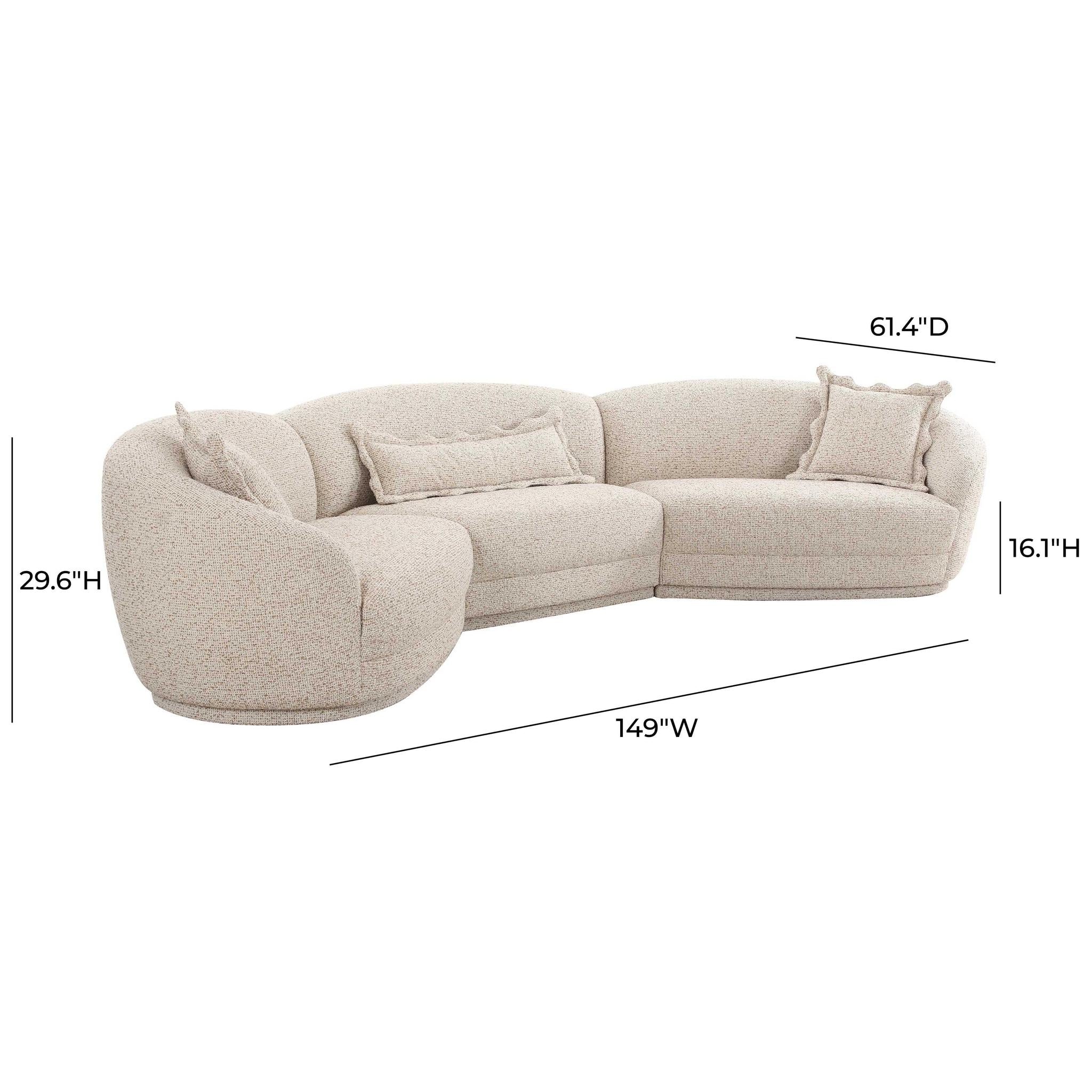 Marion Two-Tone Textured Boucle Large Sectional - Image 6