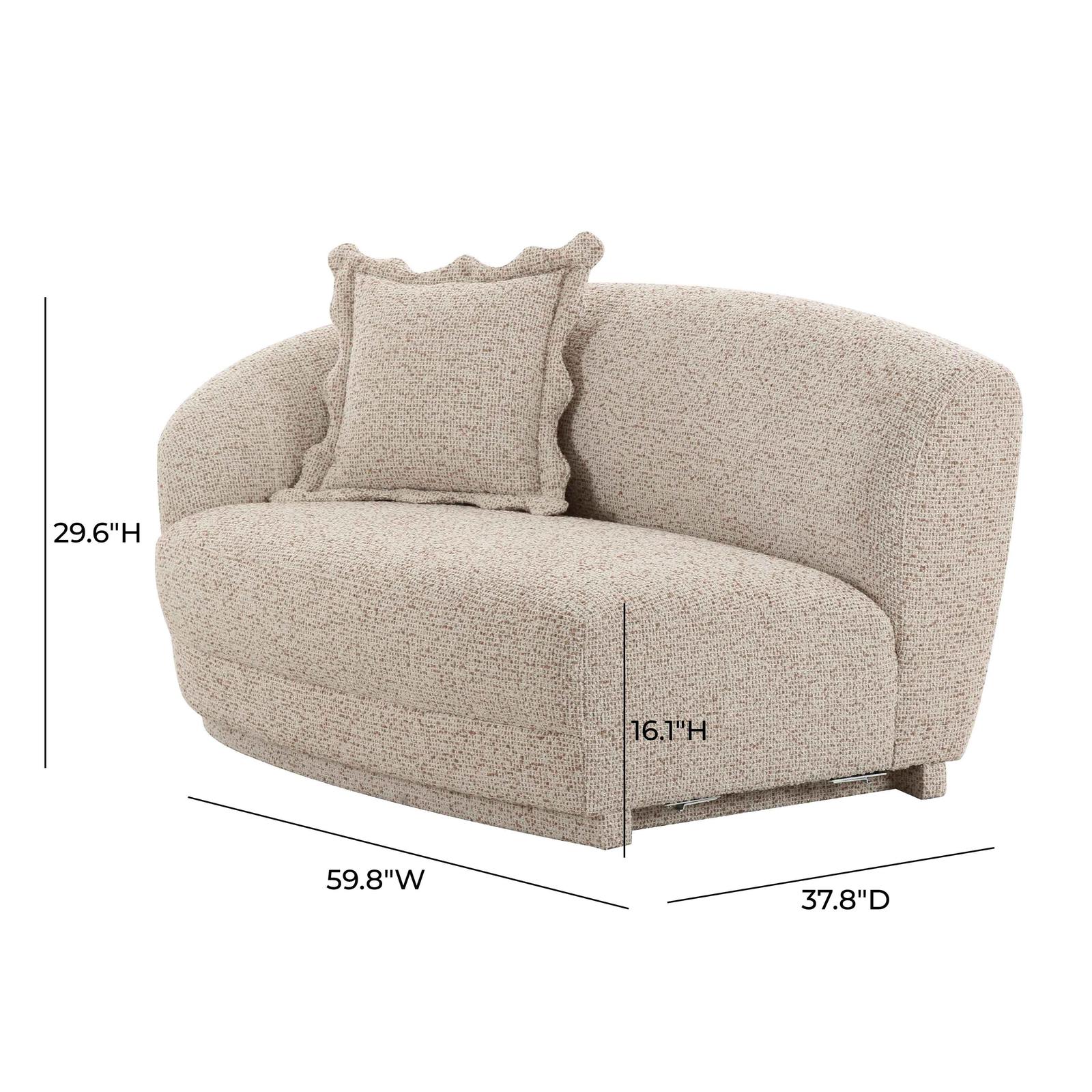 Marion Two-Tone Textured Boucle Loveseat - LAF - Image 6