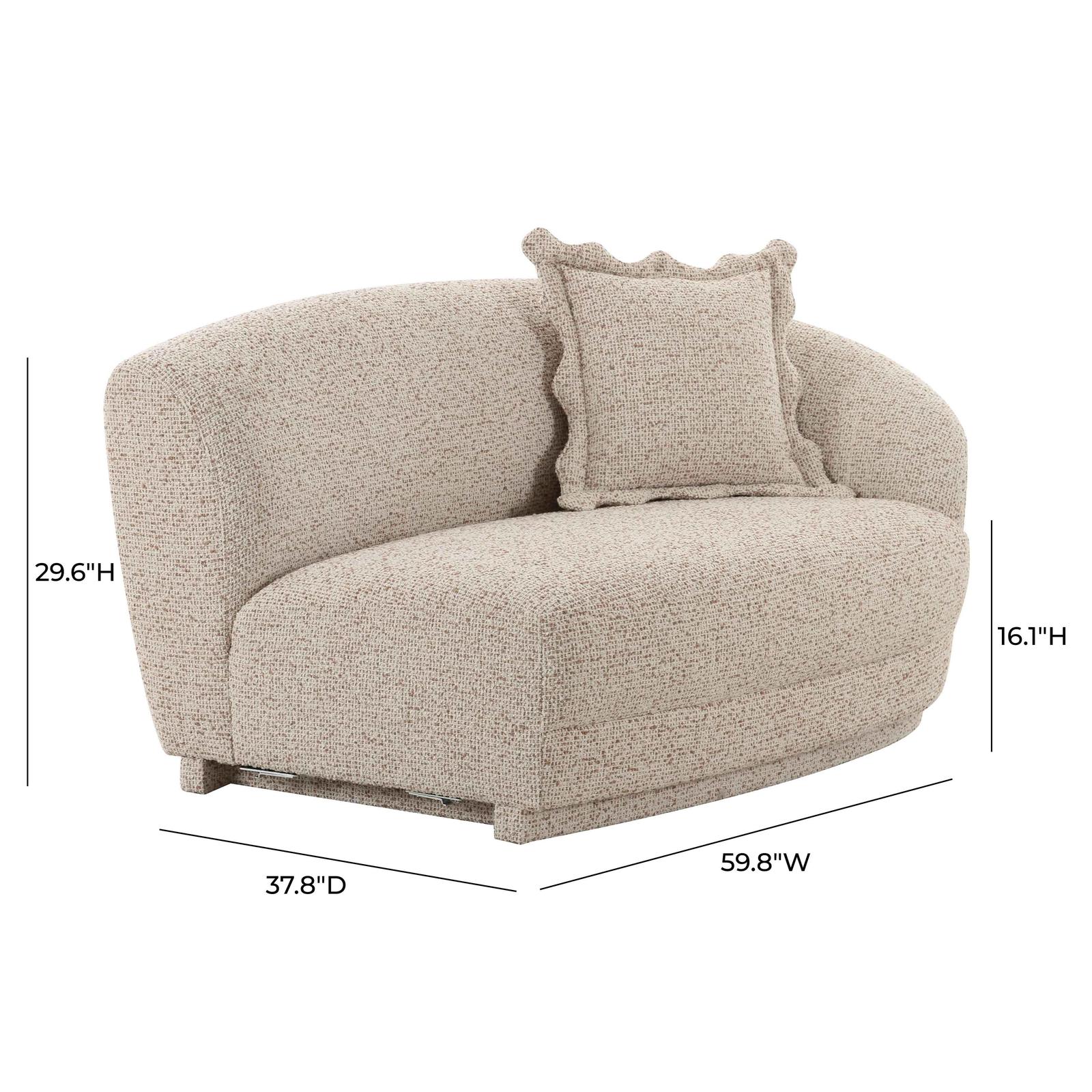 Marion Two-Tone Textured Boucle Loveseat - RAF - Image 6