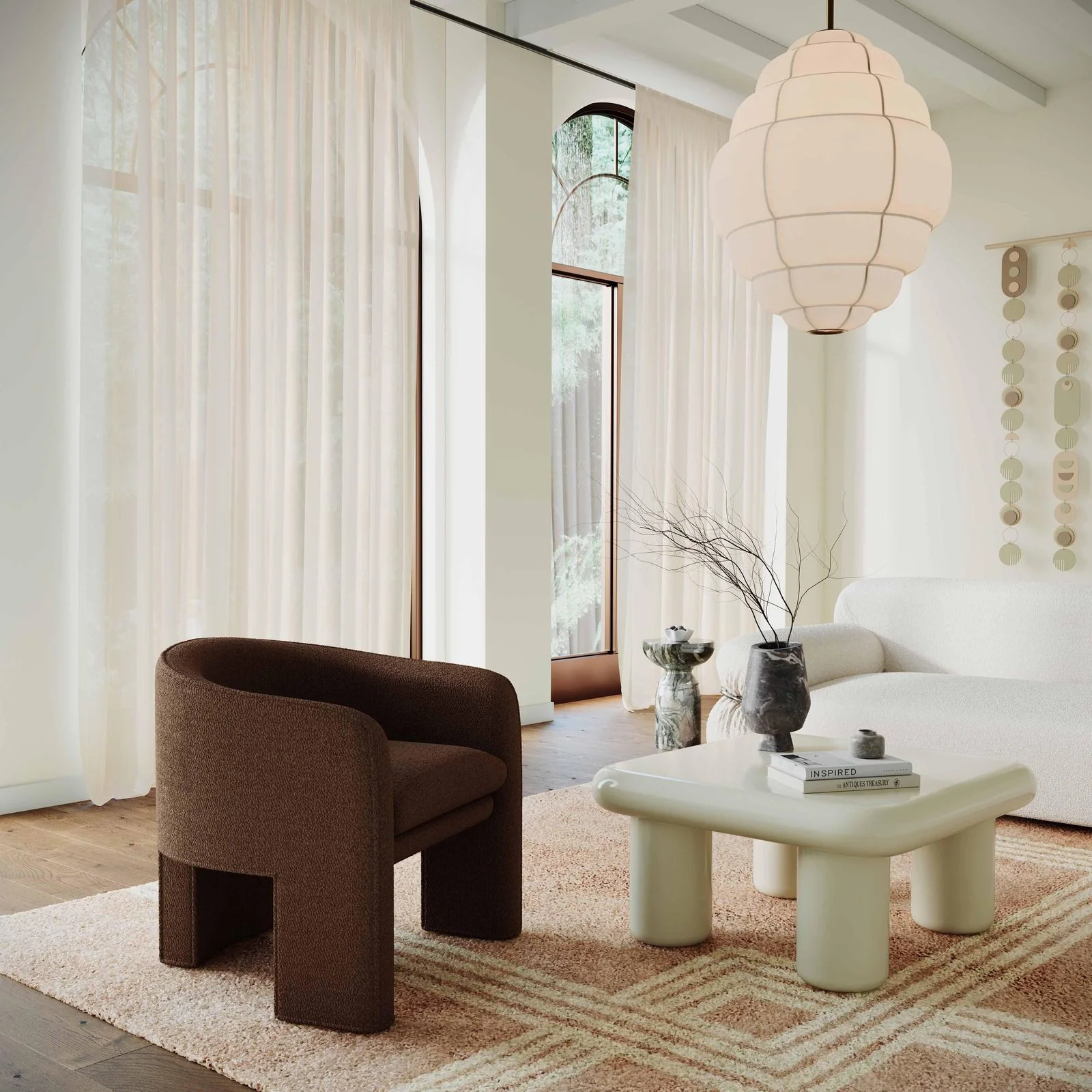 Marla Chocolate Brown Boucle Accent Chair - Image 2