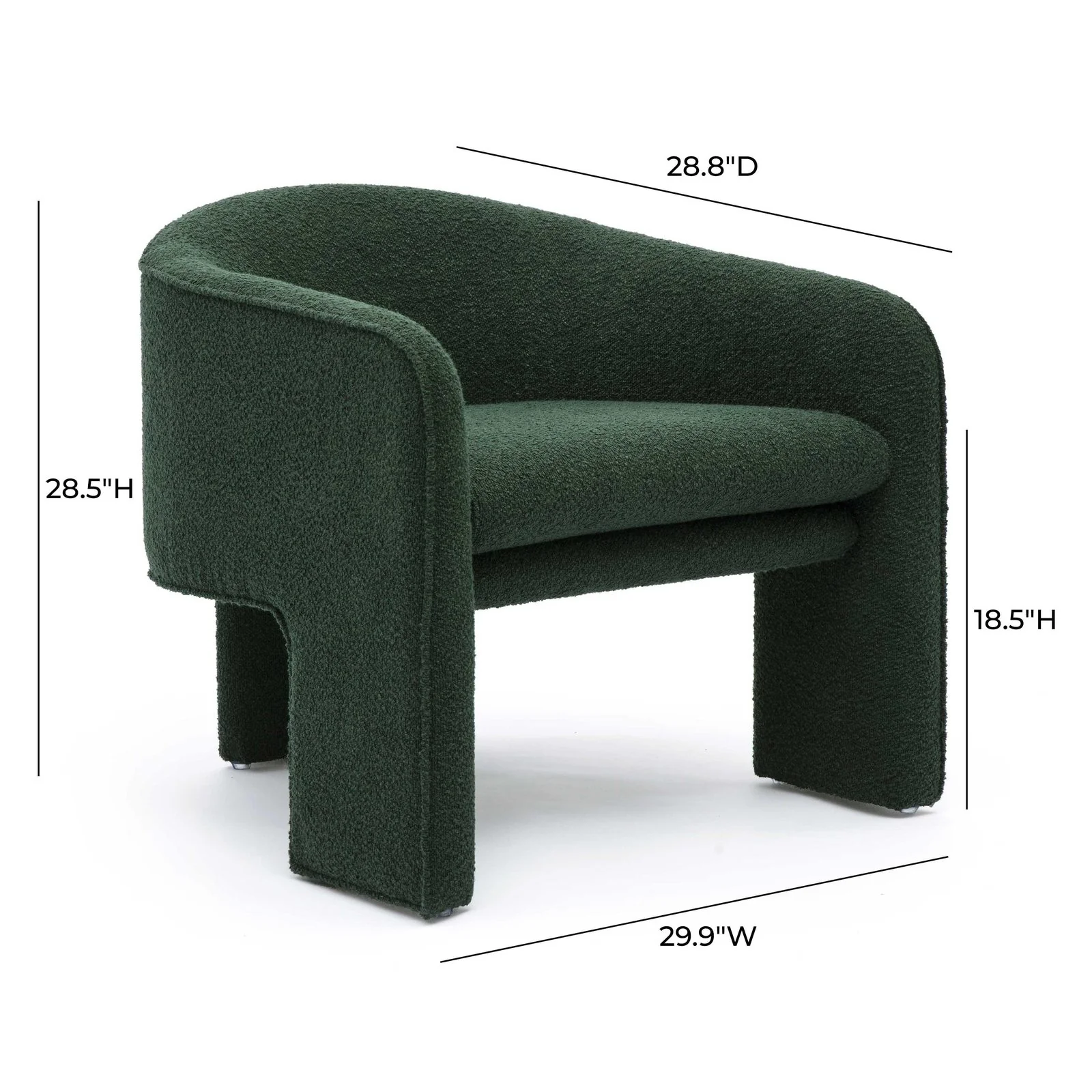 Marla Forest Green Boucle Accent Chair - Image 6