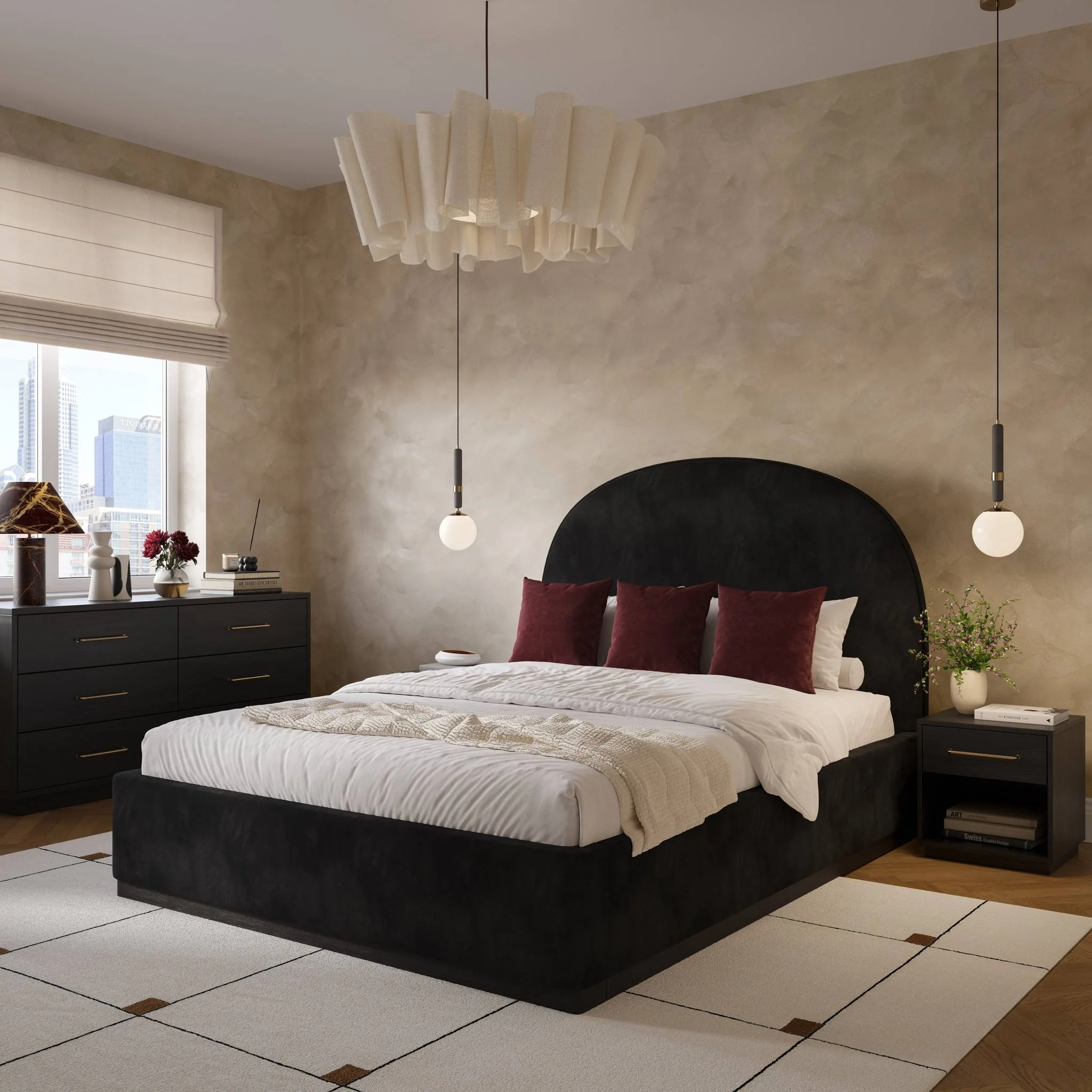 Marlow Black Velvet King Bed - Image 2