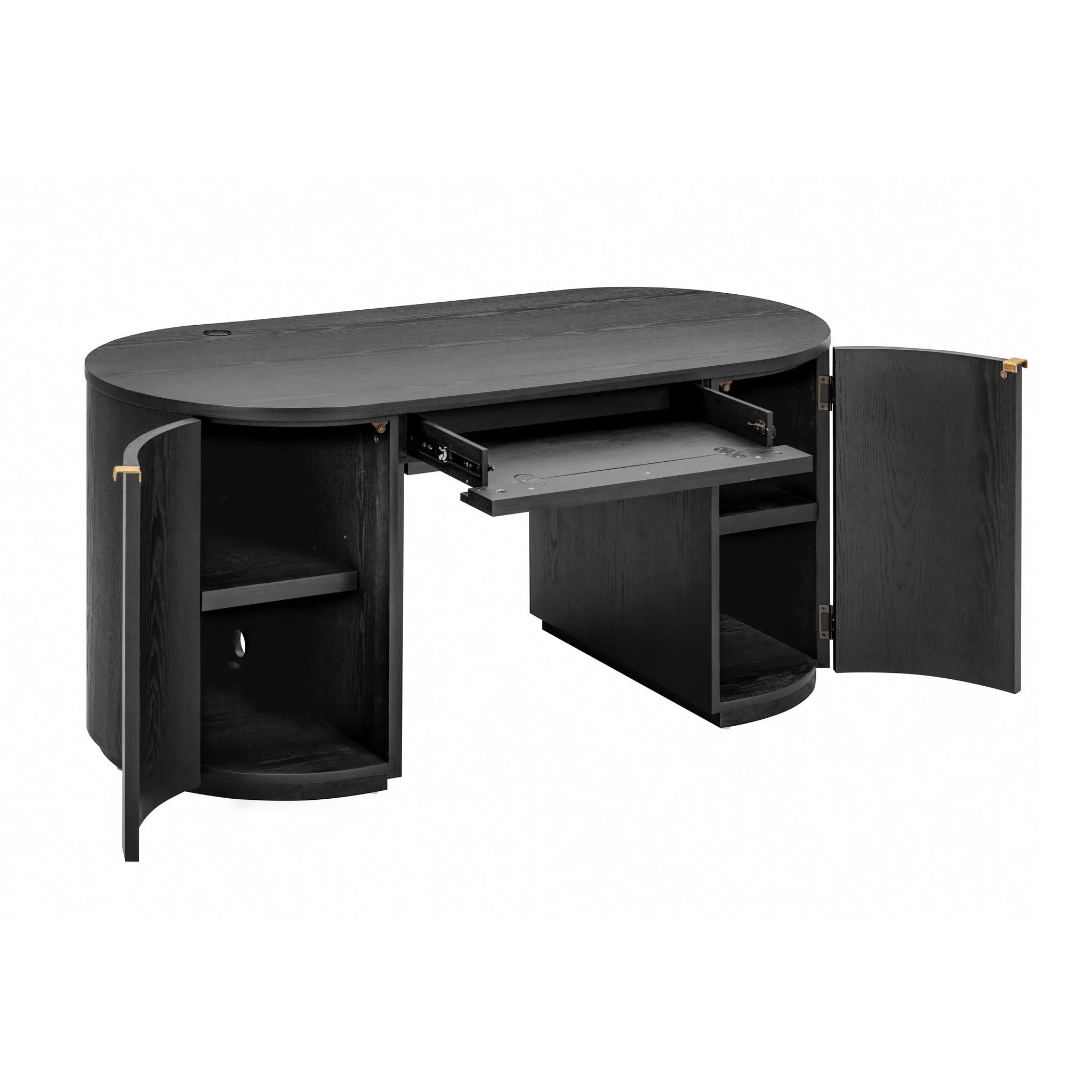 Marlow Black Wood Executive Desk - Image 7