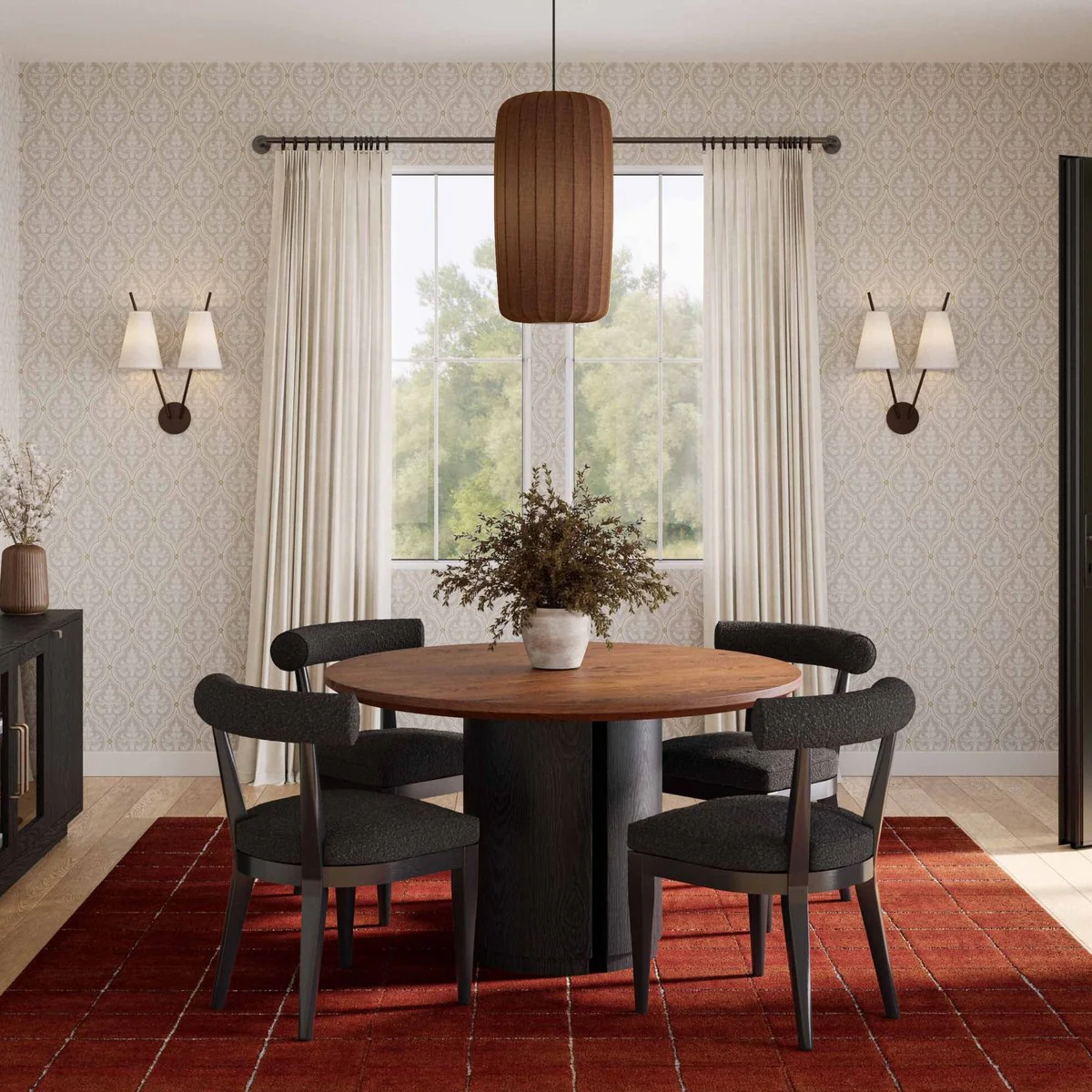 Marlow Black Wood Round Dining Table - Image 2