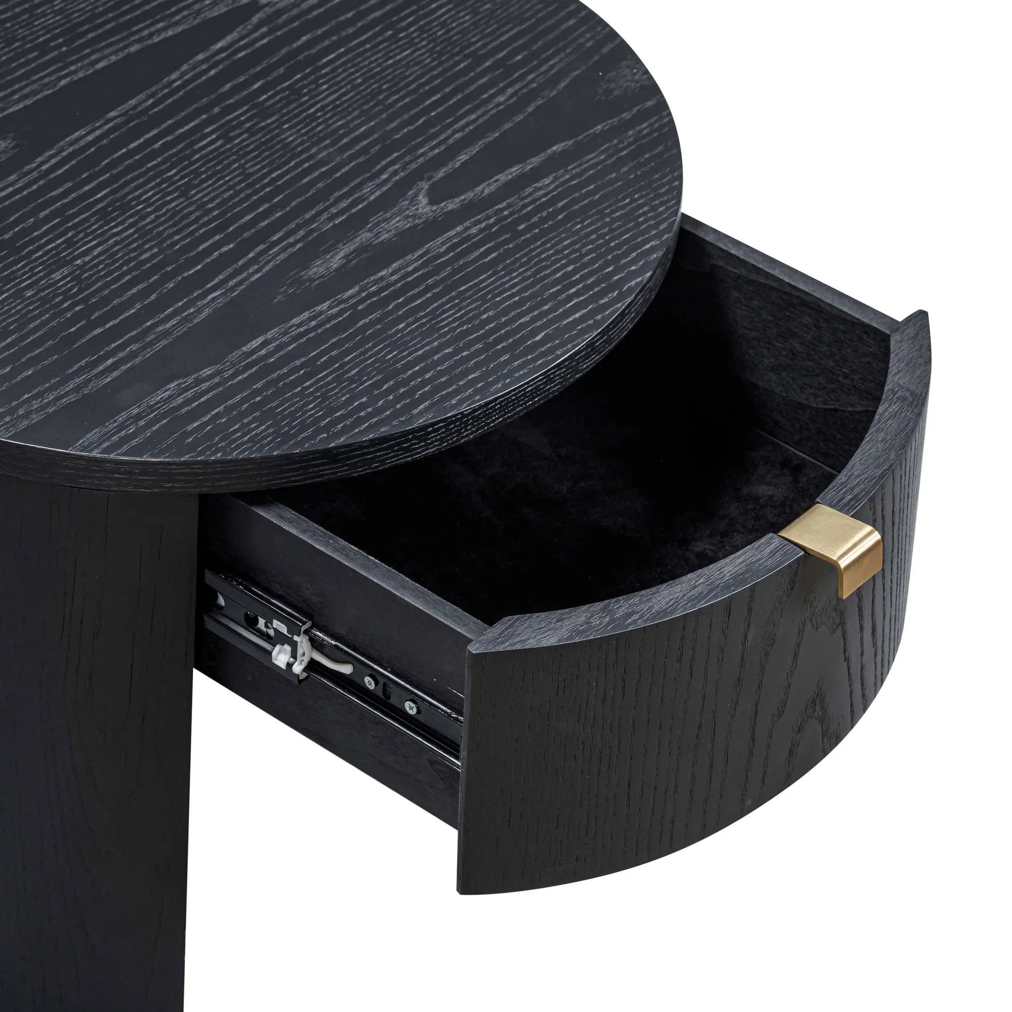 Marlow Black Wood Round Nightstand - Image 7