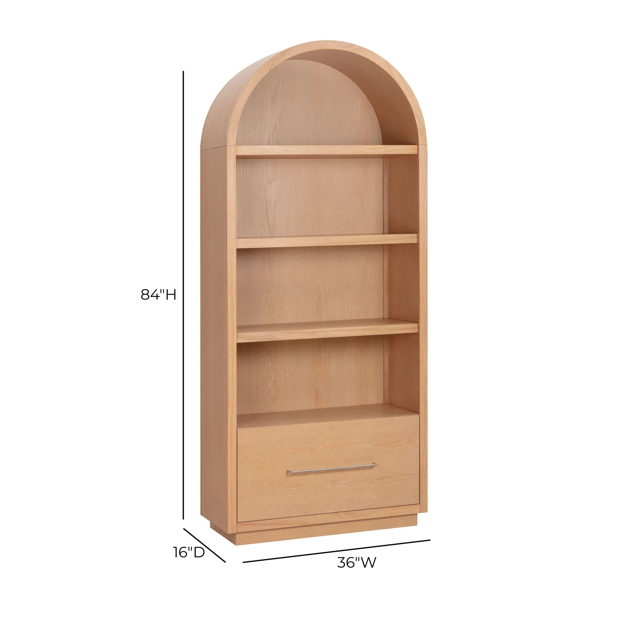 Marlow Natural Wood Bookcase with File Drawer - Image 10