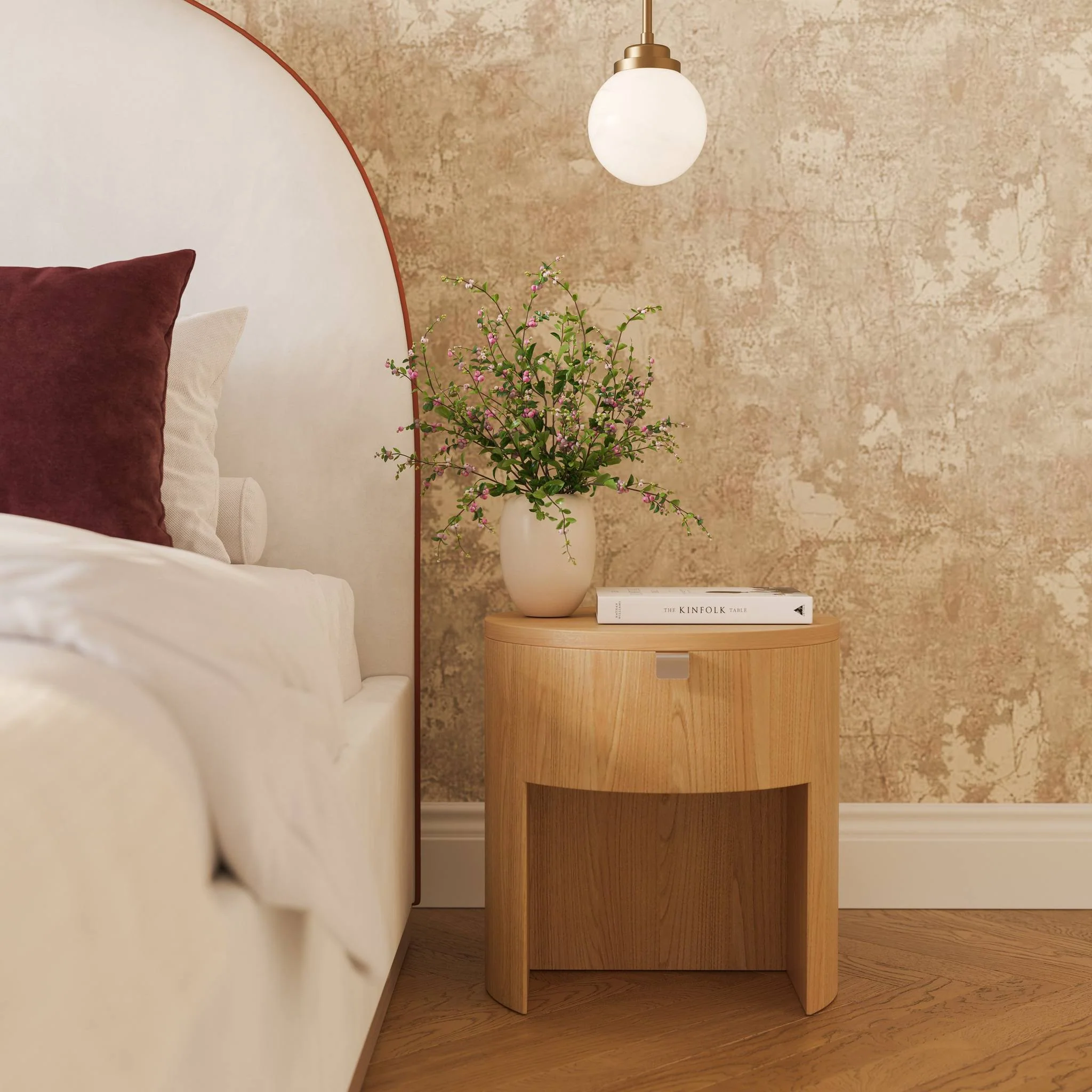 Marlow Natural Wood Round Nightstand - Image 3