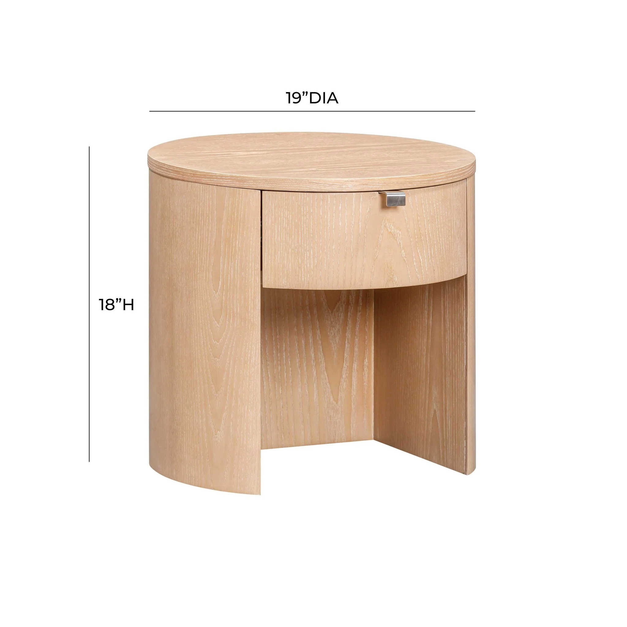 Marlow Natural Wood Round Nightstand - Image 9