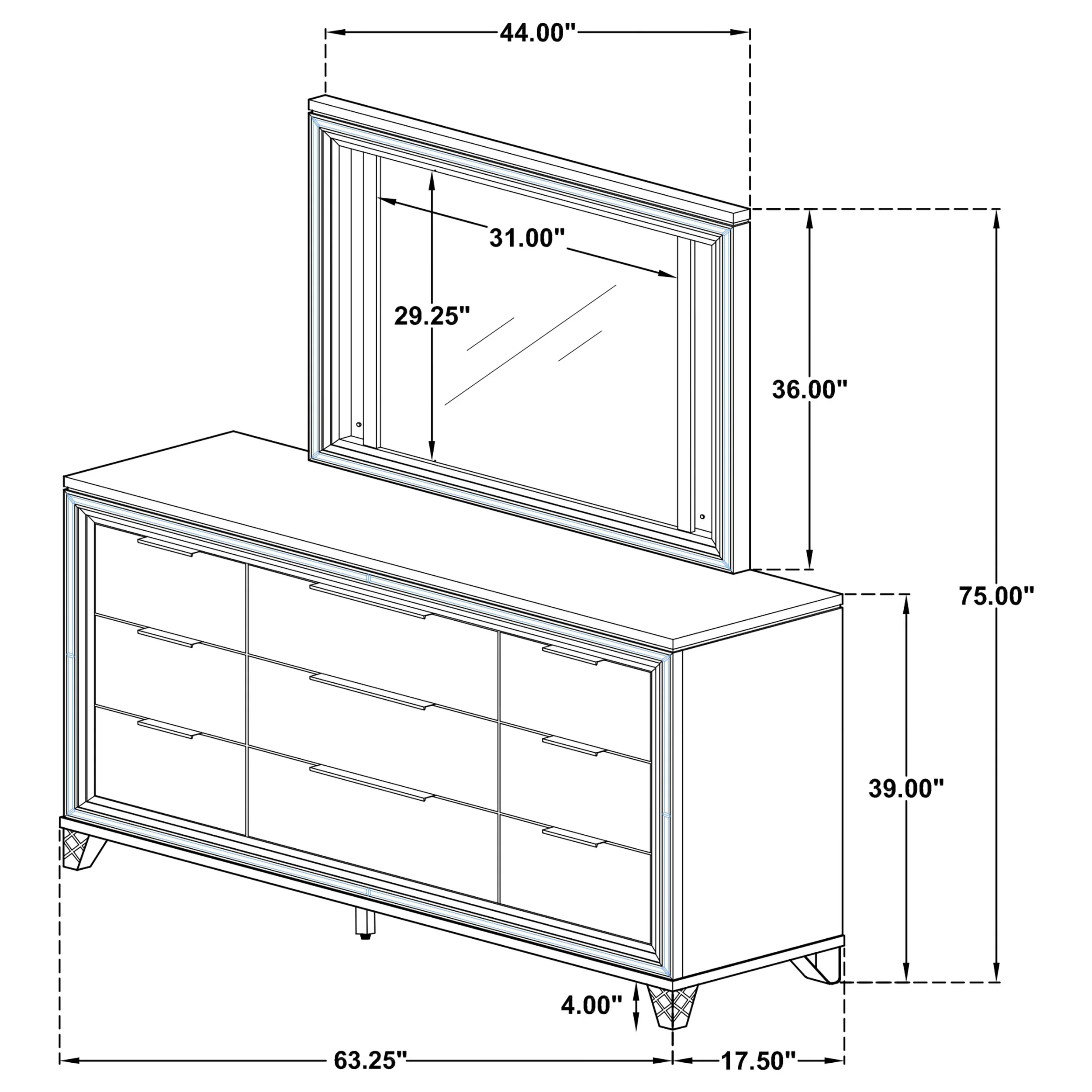 Marmore Dresser with Mirror - Image 16