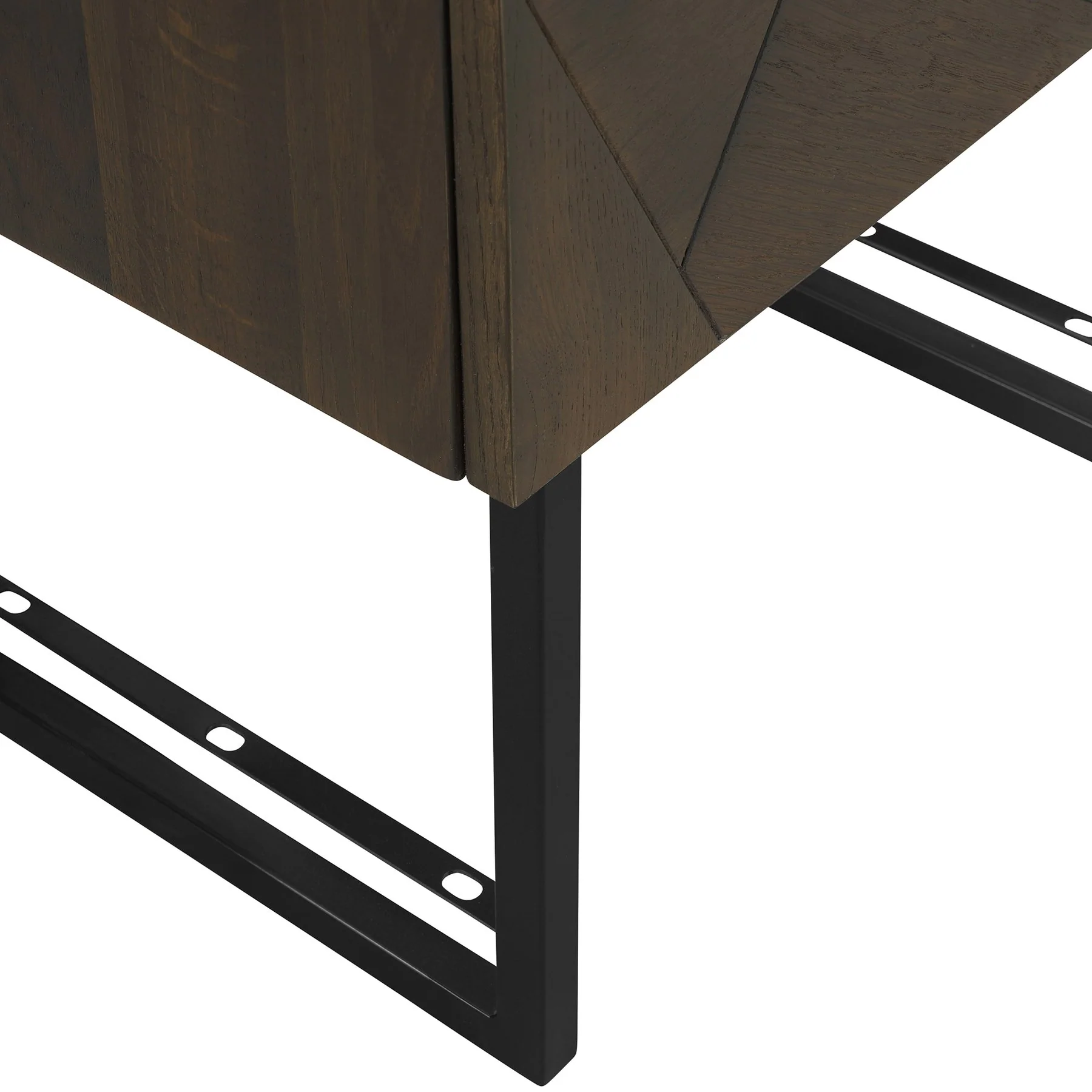 Marquis 1 Drawer Oak Wood Nightstand with Black Metal Legs - Image 5