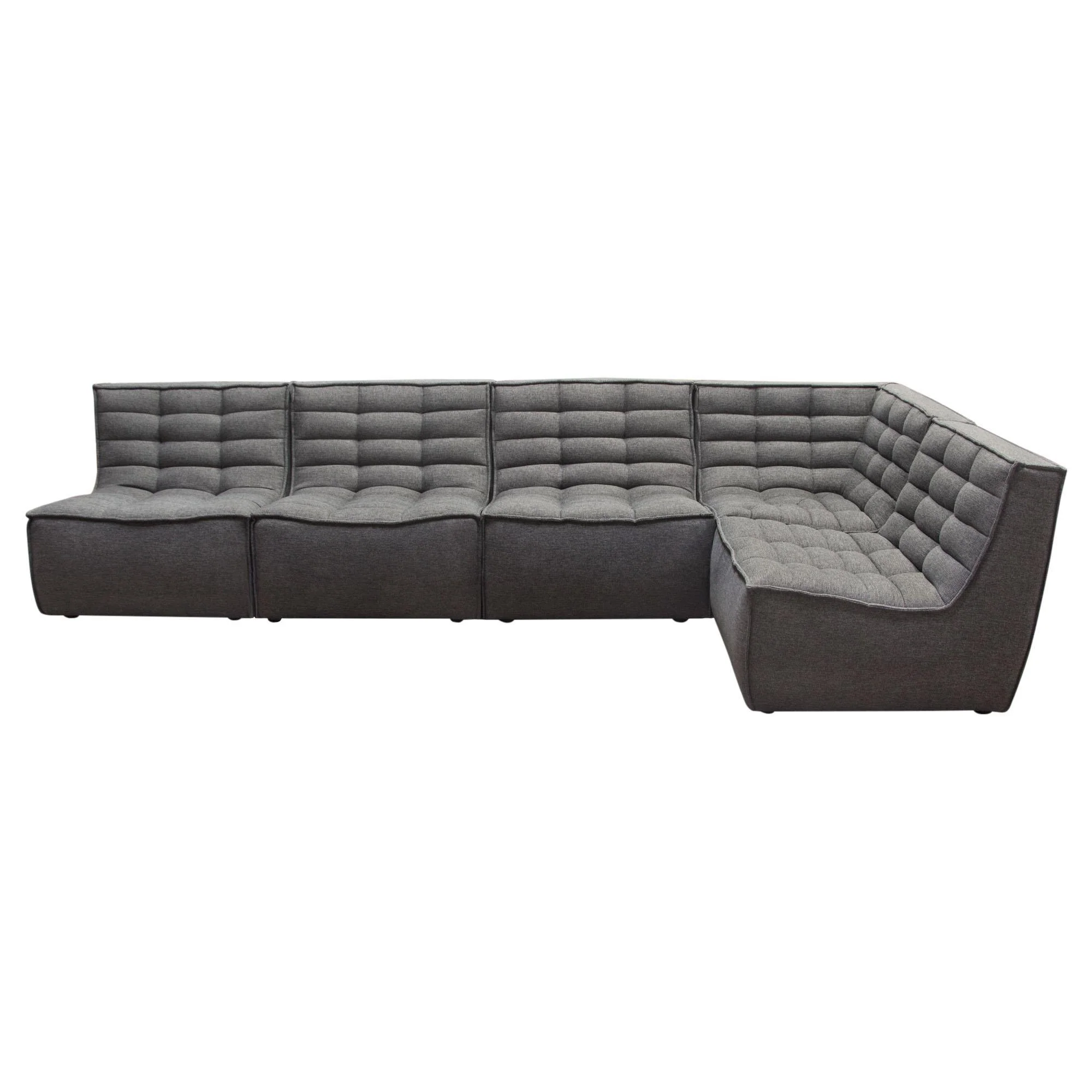 Marshall 5PC Corner Modular Sectional w/ Scooped Seat in Grey Fabric by Diamond Sofa - Image 4