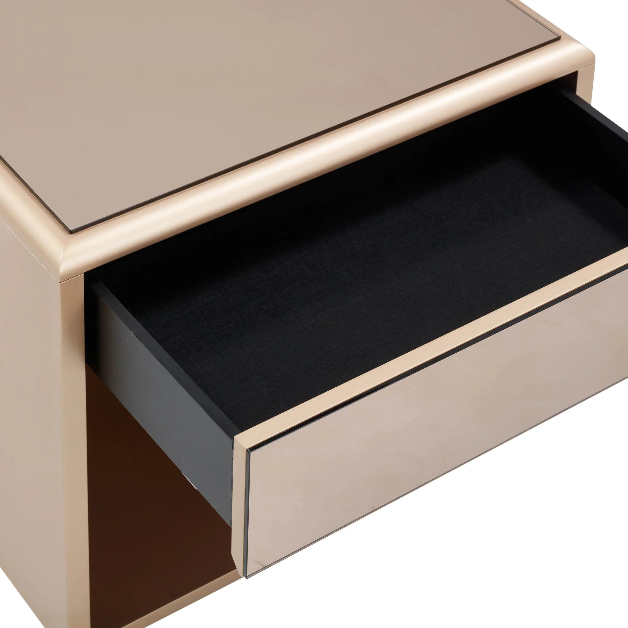 Martha Taupe Mirrored Nightstand - Image 6
