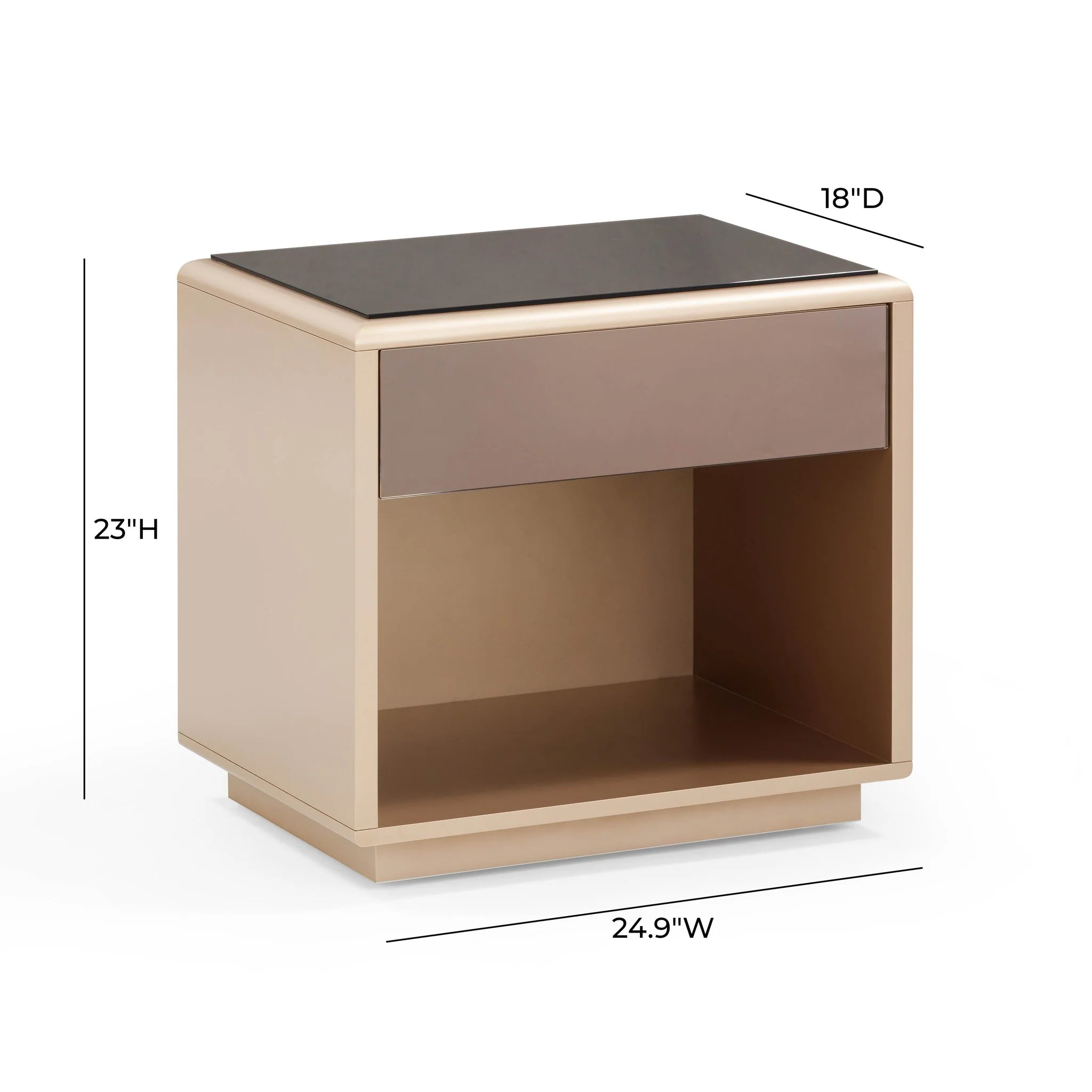 Martha Taupe Mirrored Nightstand - Image 9