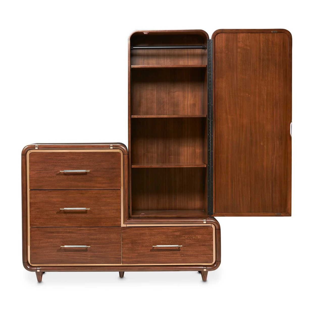 Mason Park Offset Chest with Storage Mirror - Umber - Image 2