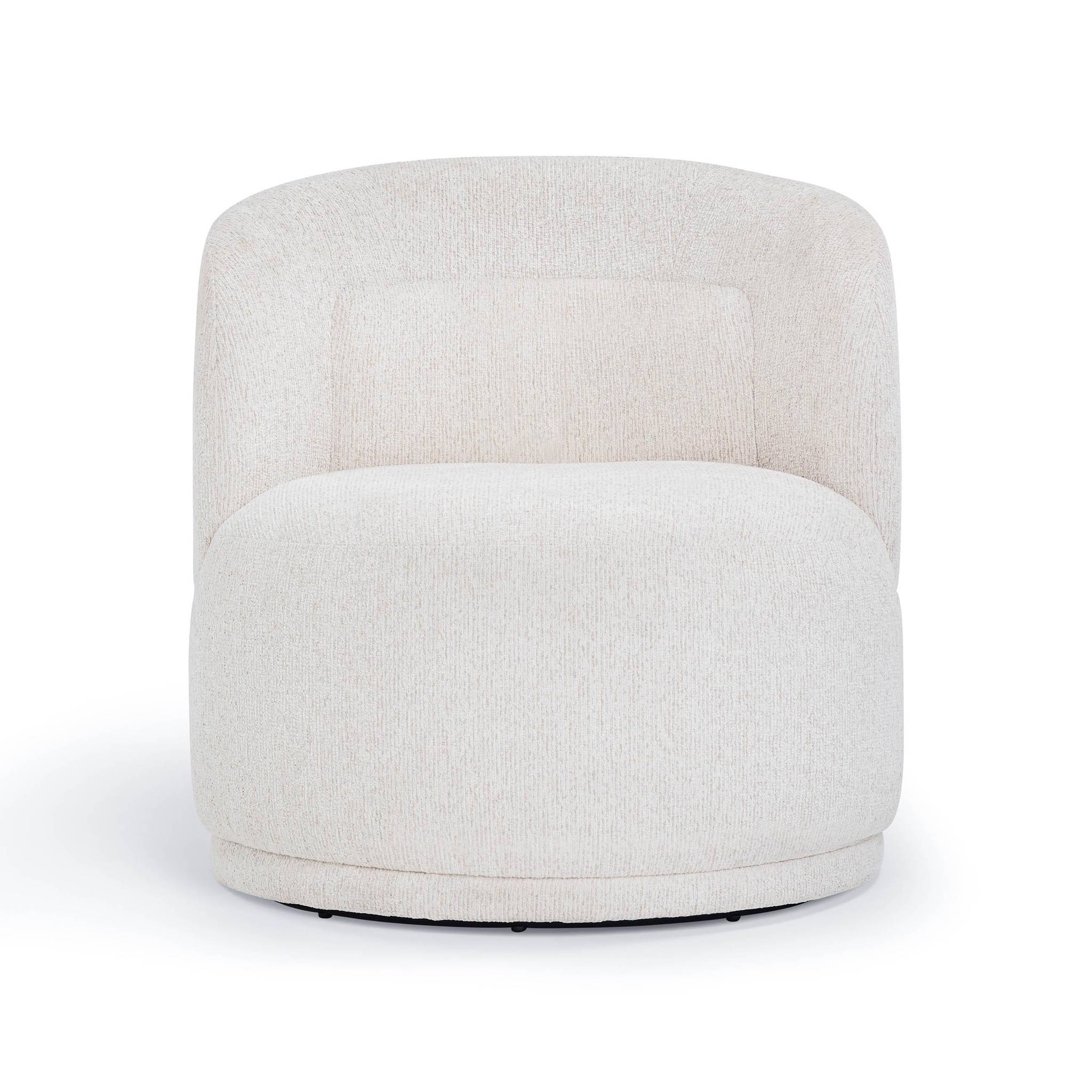 Massa Textured Beige Swivel Accent Chair - Image 3