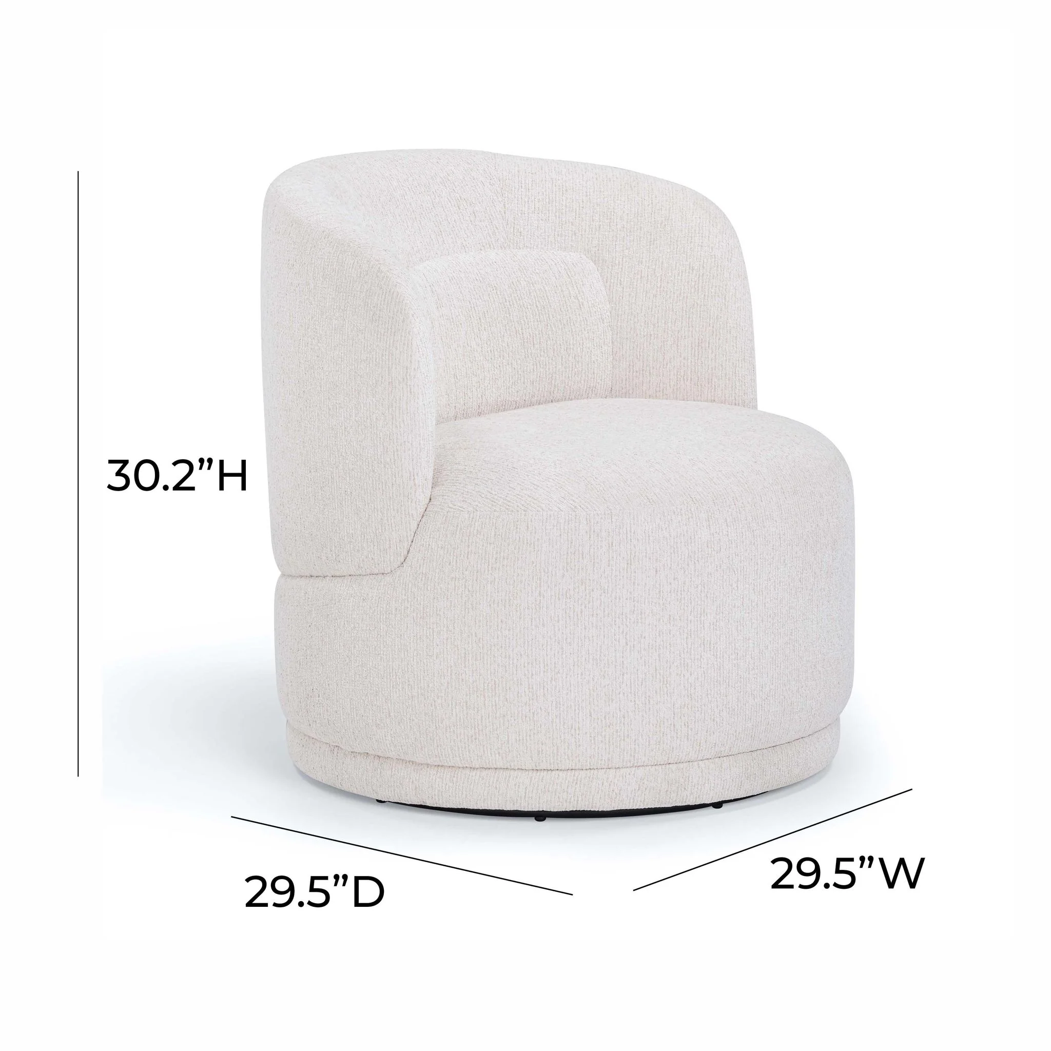 Massa Textured Beige Swivel Accent Chair - Image 8