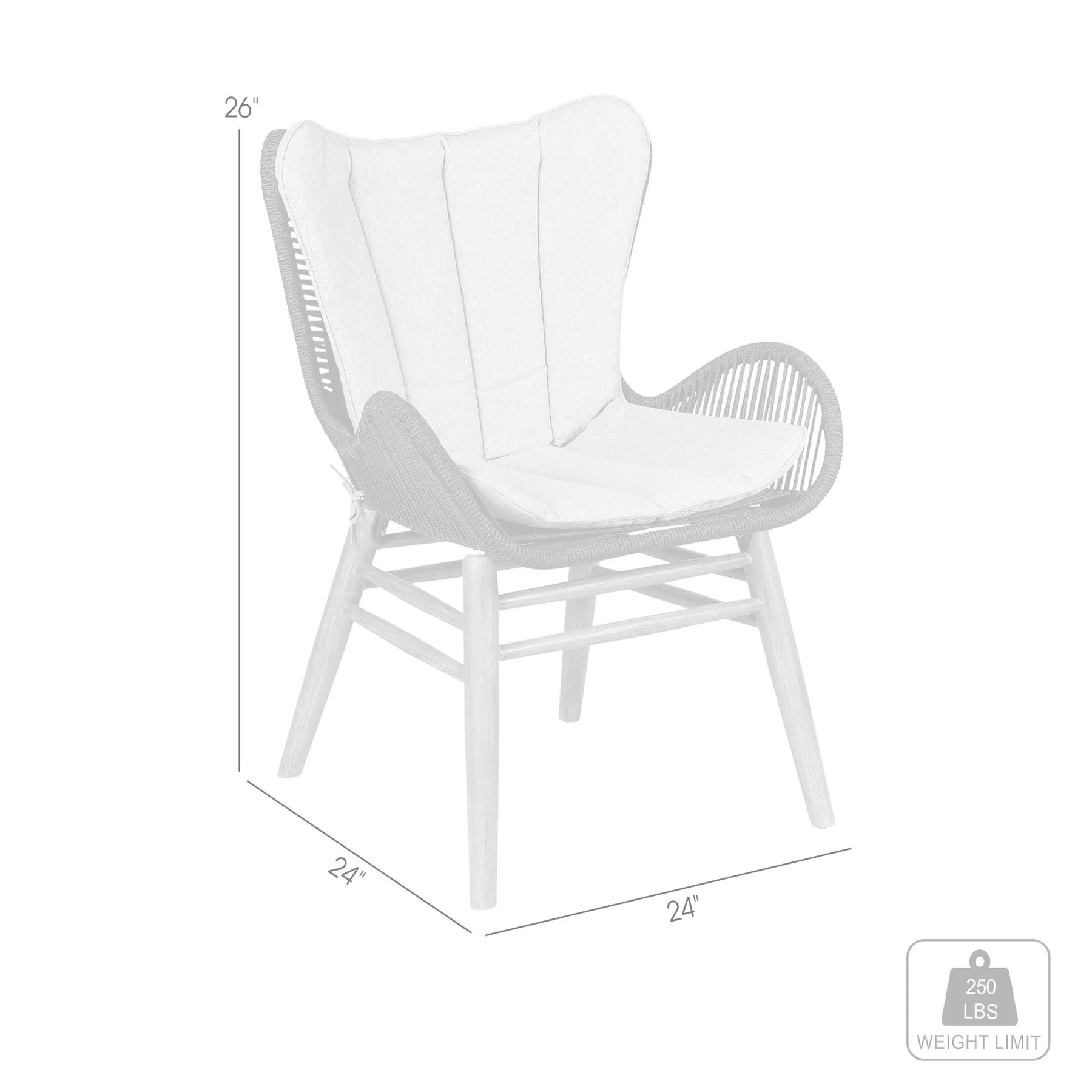 Mateo Outdoor Patio Dining Chair in Dark Eucalyptus Wood and Truffle Rope - Image 11