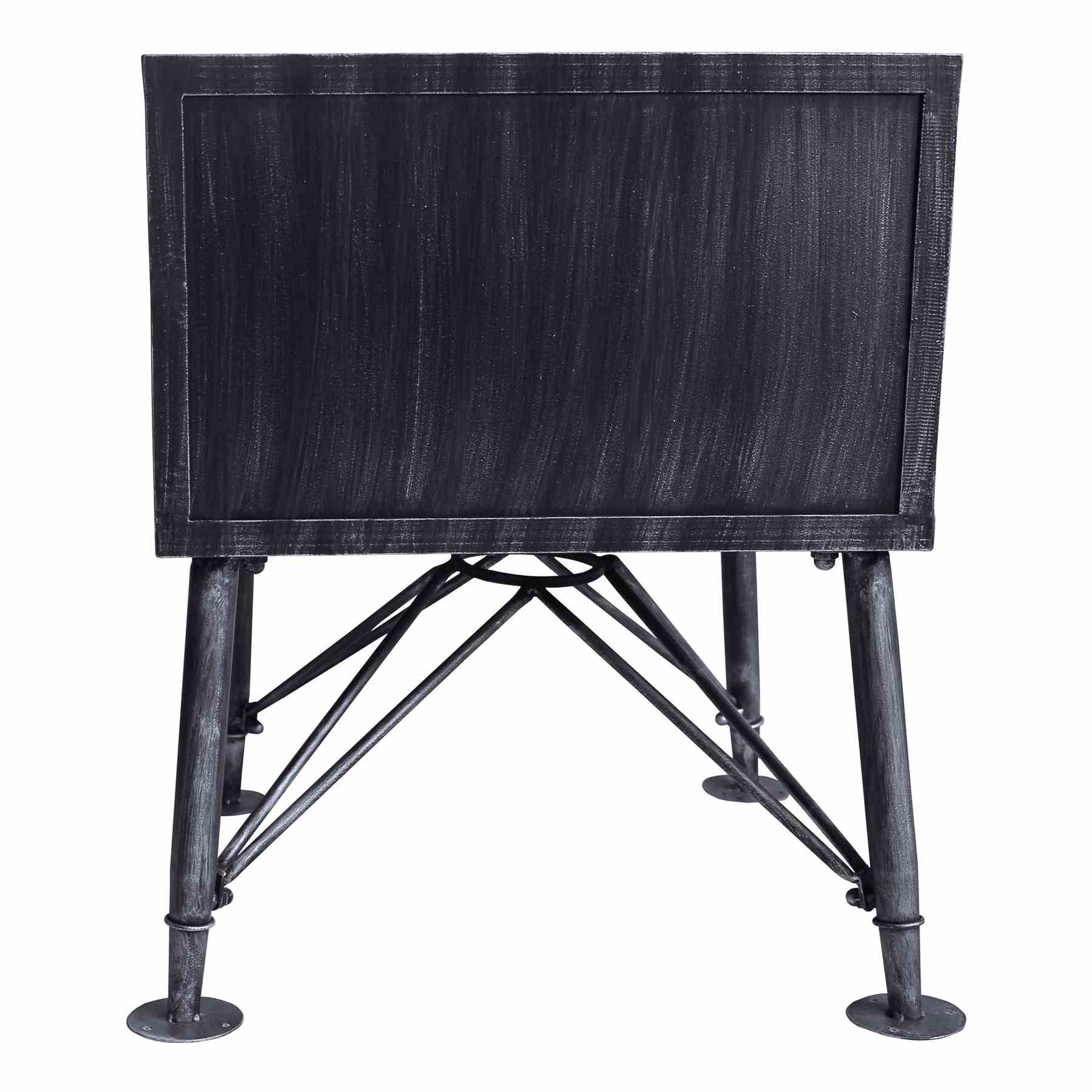 Mathis Industrial 2-Drawer End Table in Industrial Gray and Pine Wood - Image 3