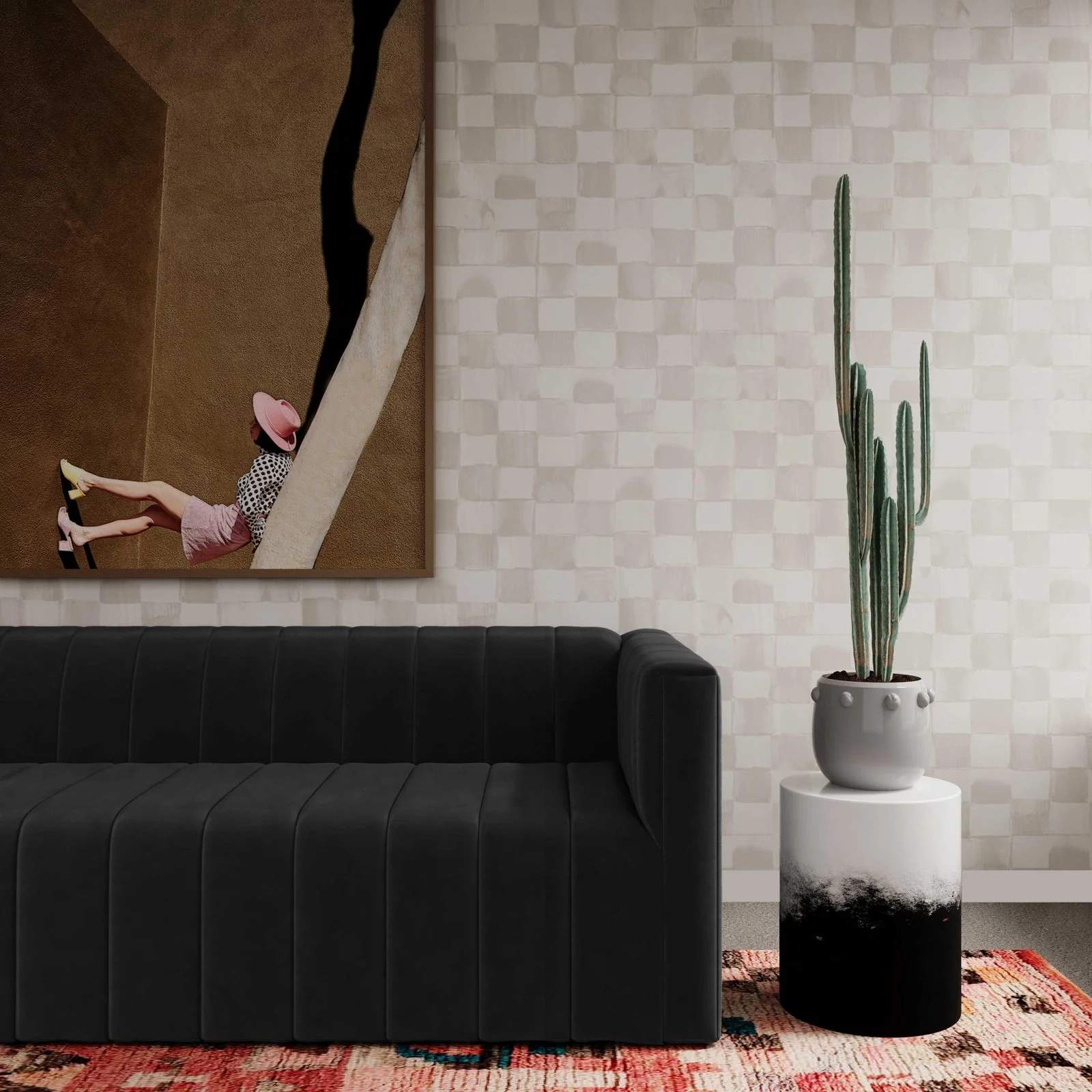 Matra Black and White Side Table - Image 2