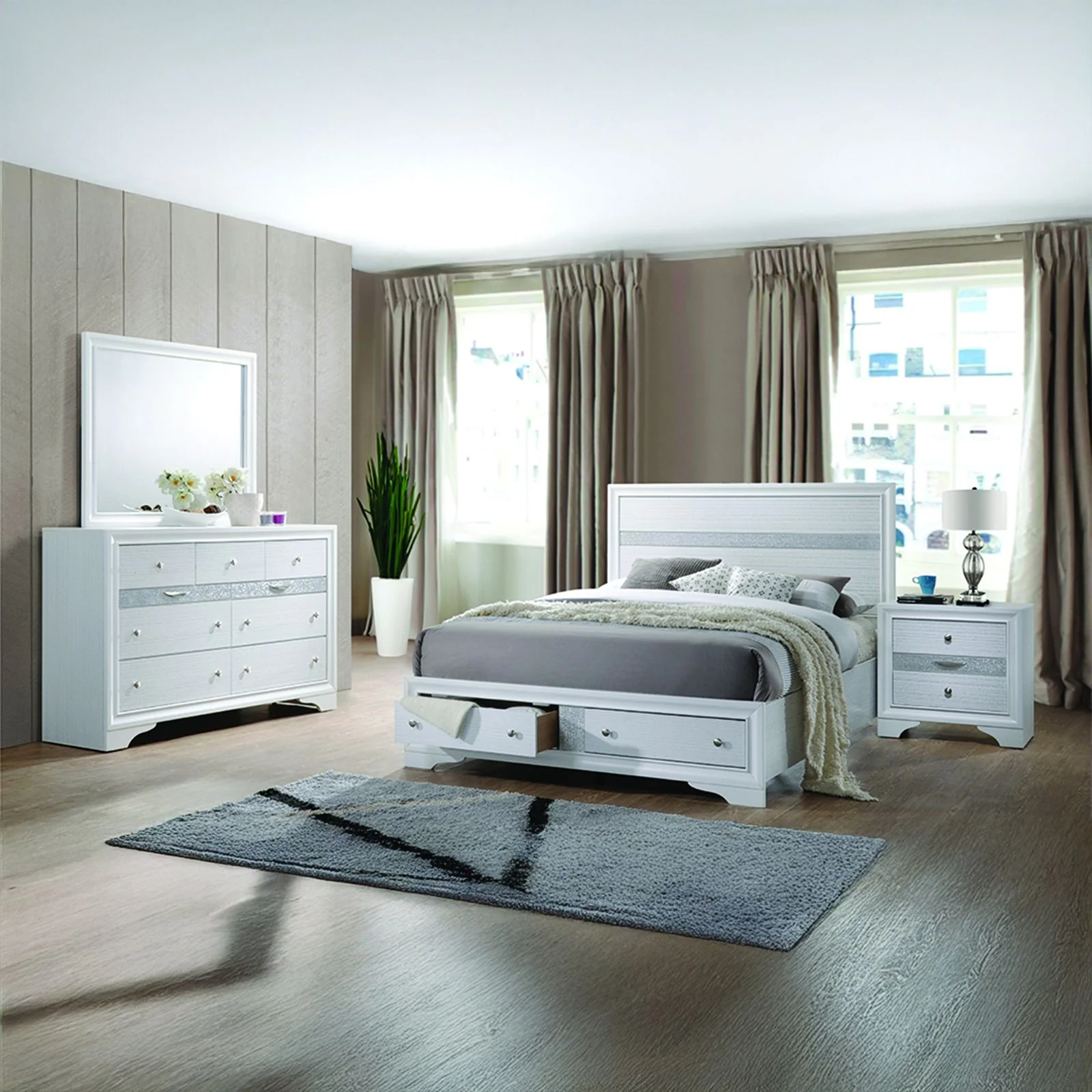 Matrix 4 Pc King Bed White - Image 15