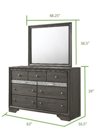 Matrix 4 Pc Queen Bed  Gray - Image 7