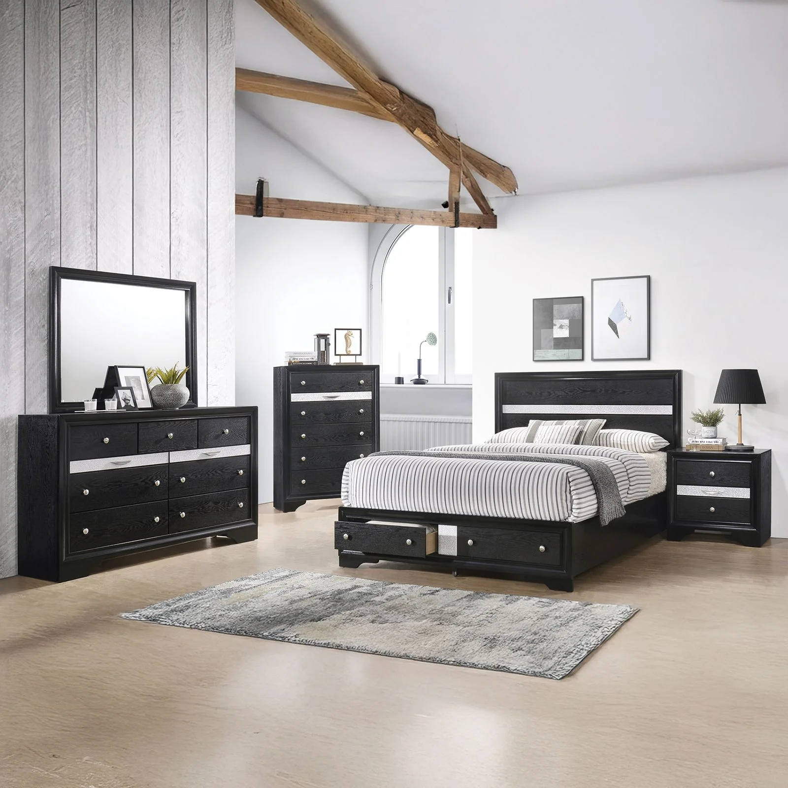 Matrix 5 Pc King Bed Black - Image 23