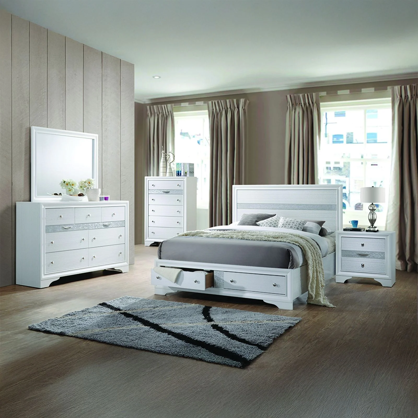 Matrix 5 Pc Queen Bed White - Image 17