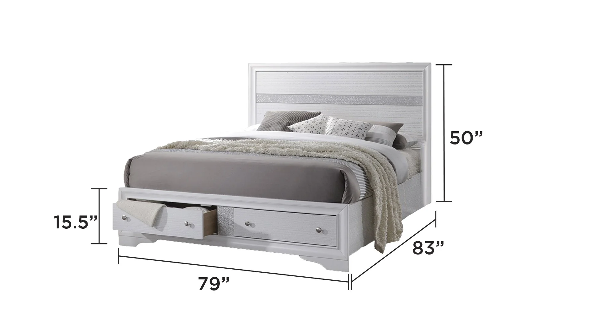 Matrix King Bed White - Image 2