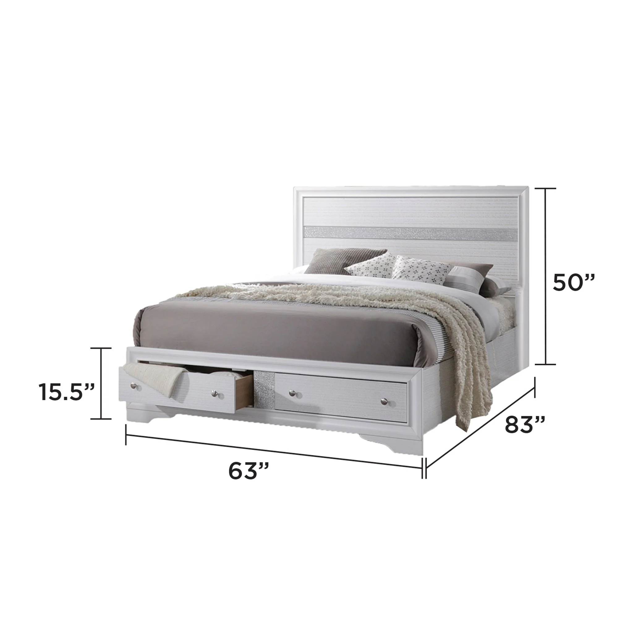 Matrix  Queen Bed White - Image 3