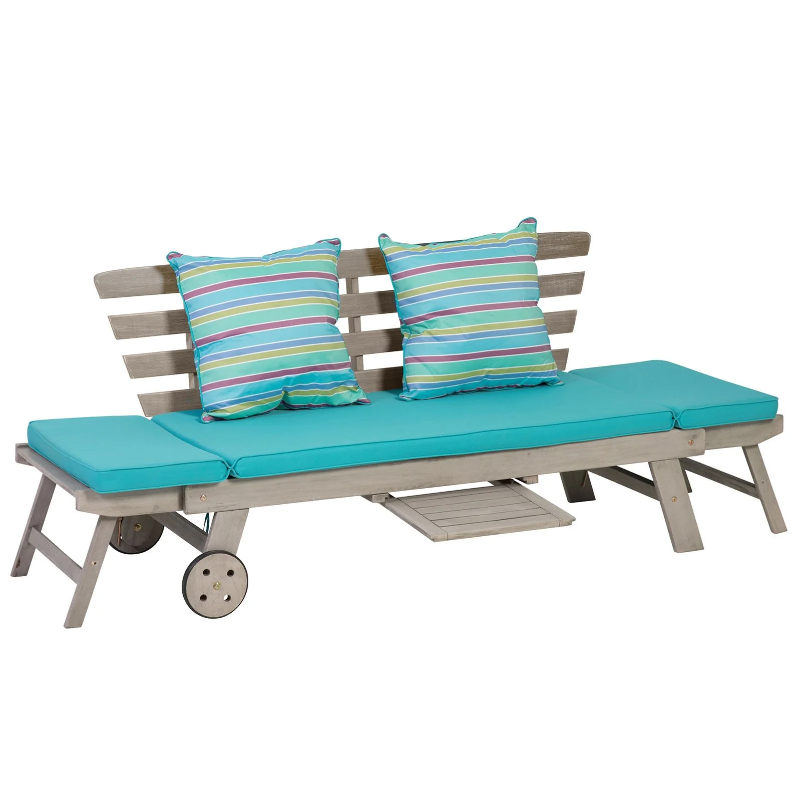 Maui Convertible Sofa Daybed, Gray/Turquoise - Image 8