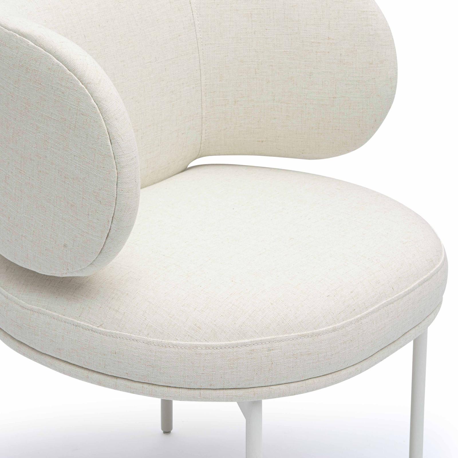 Maureen Cream Performance Upcycled Linen Dining Chair - Image 4
