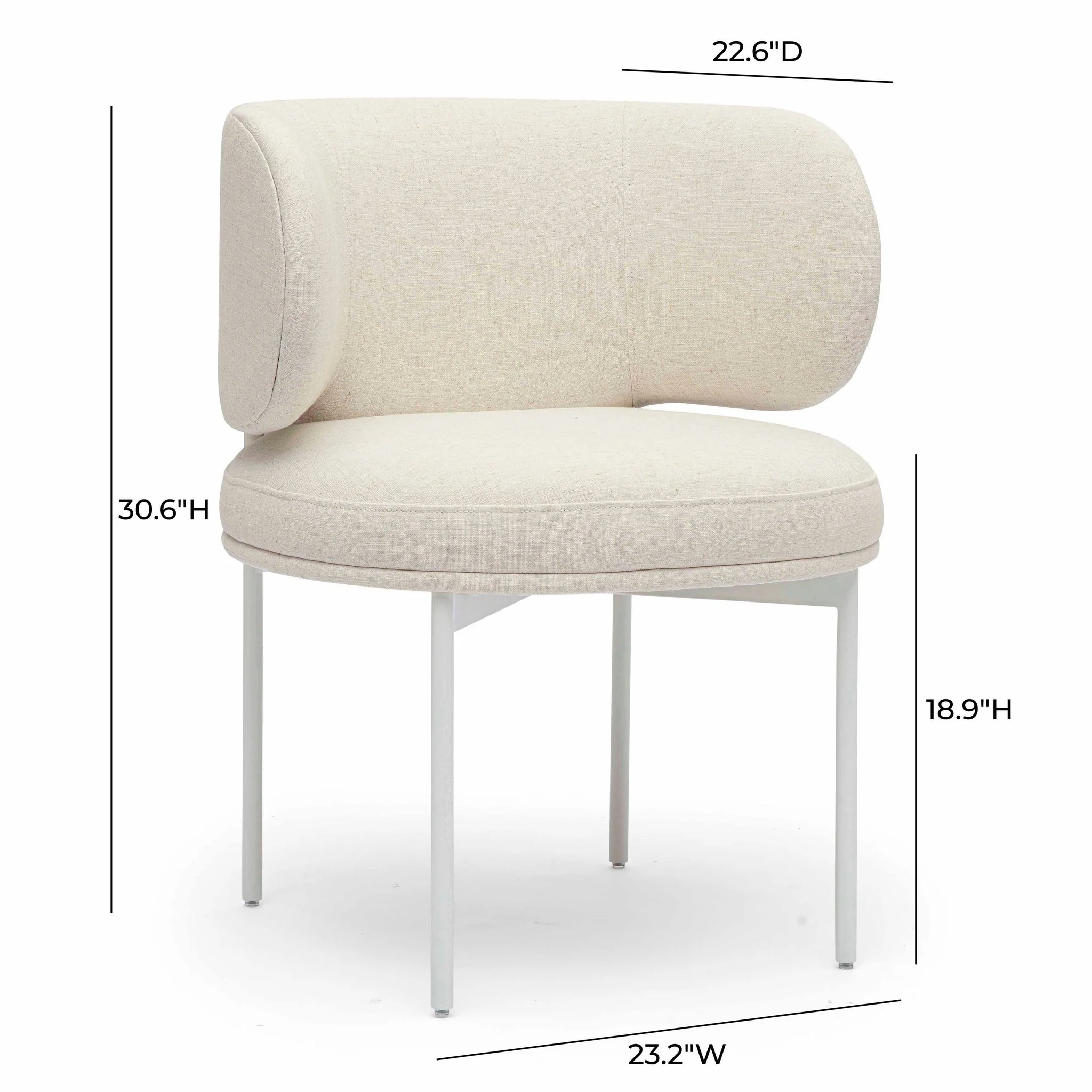Maureen Cream Performance Upcycled Linen Dining Chair - Image 5
