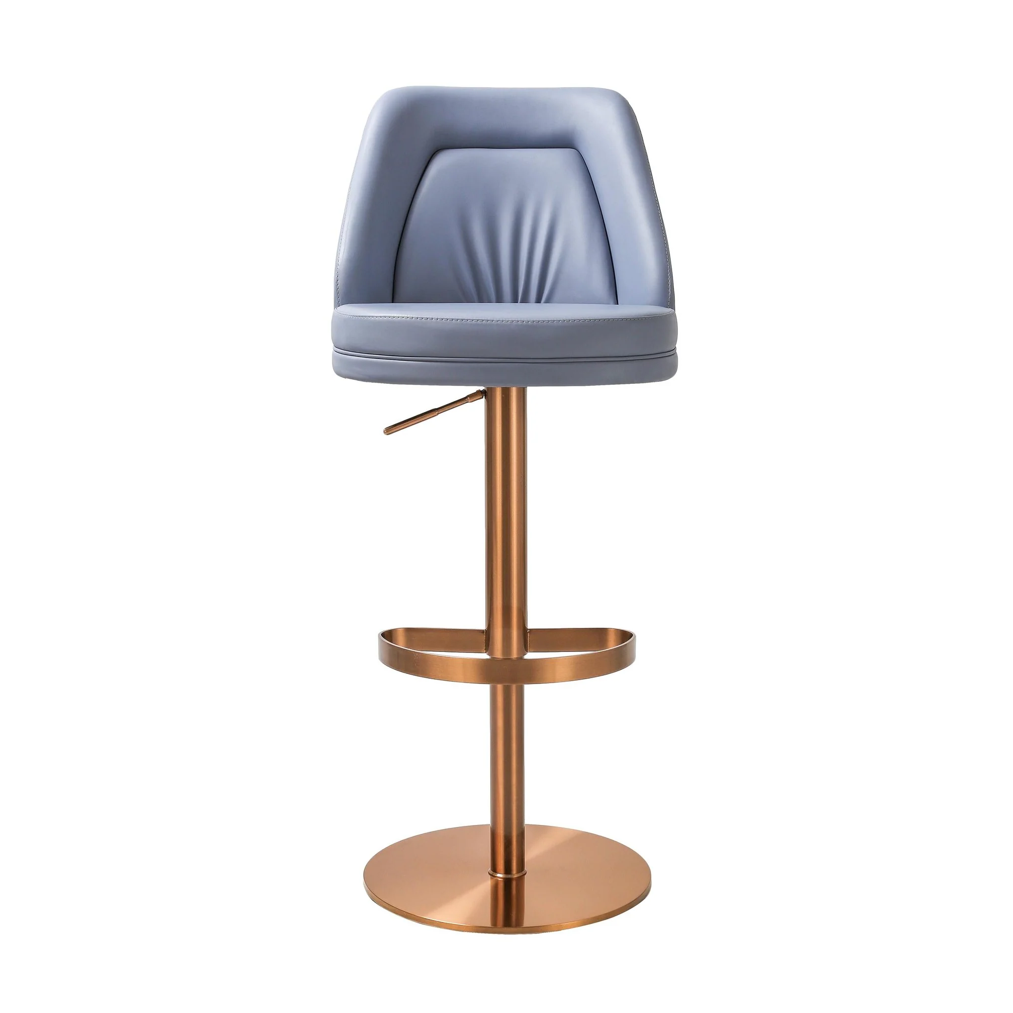 Maven Lavender Mist Performance Vegan Leather and Rose Gold Adjustable Swivel Stool - Image 3