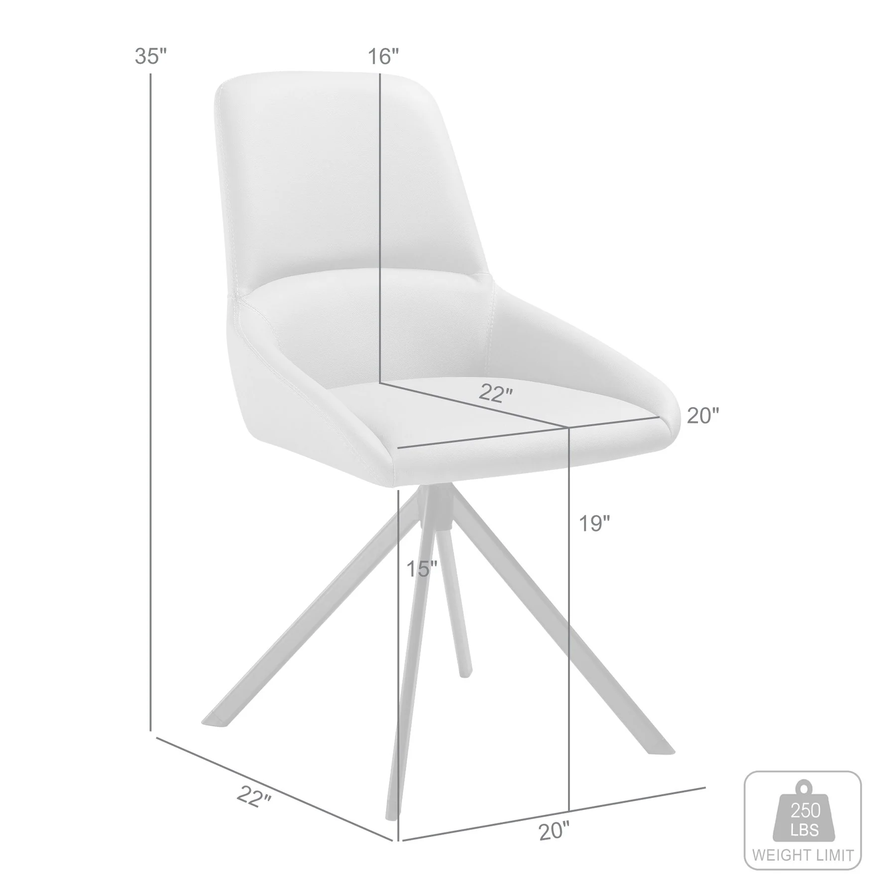Maverick Swivel Upholstered Dining Chair in Taupe Gray Faux Leather with Black Metal Legs - Set of 2 - Image 10