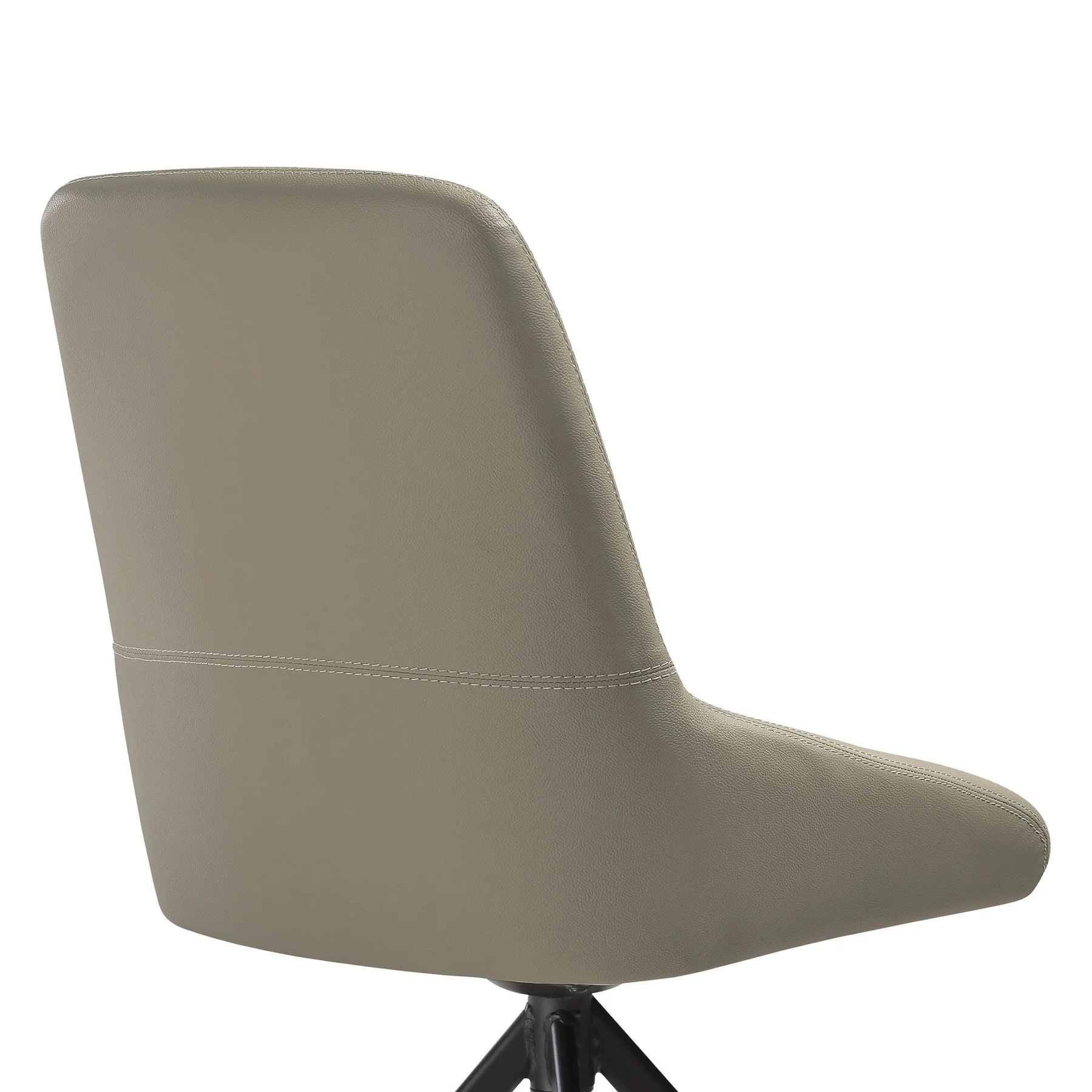 Maverick Swivel Upholstered Dining Chair in Taupe Gray Faux Leather with Black Metal Legs - Set of 2 - Image 7