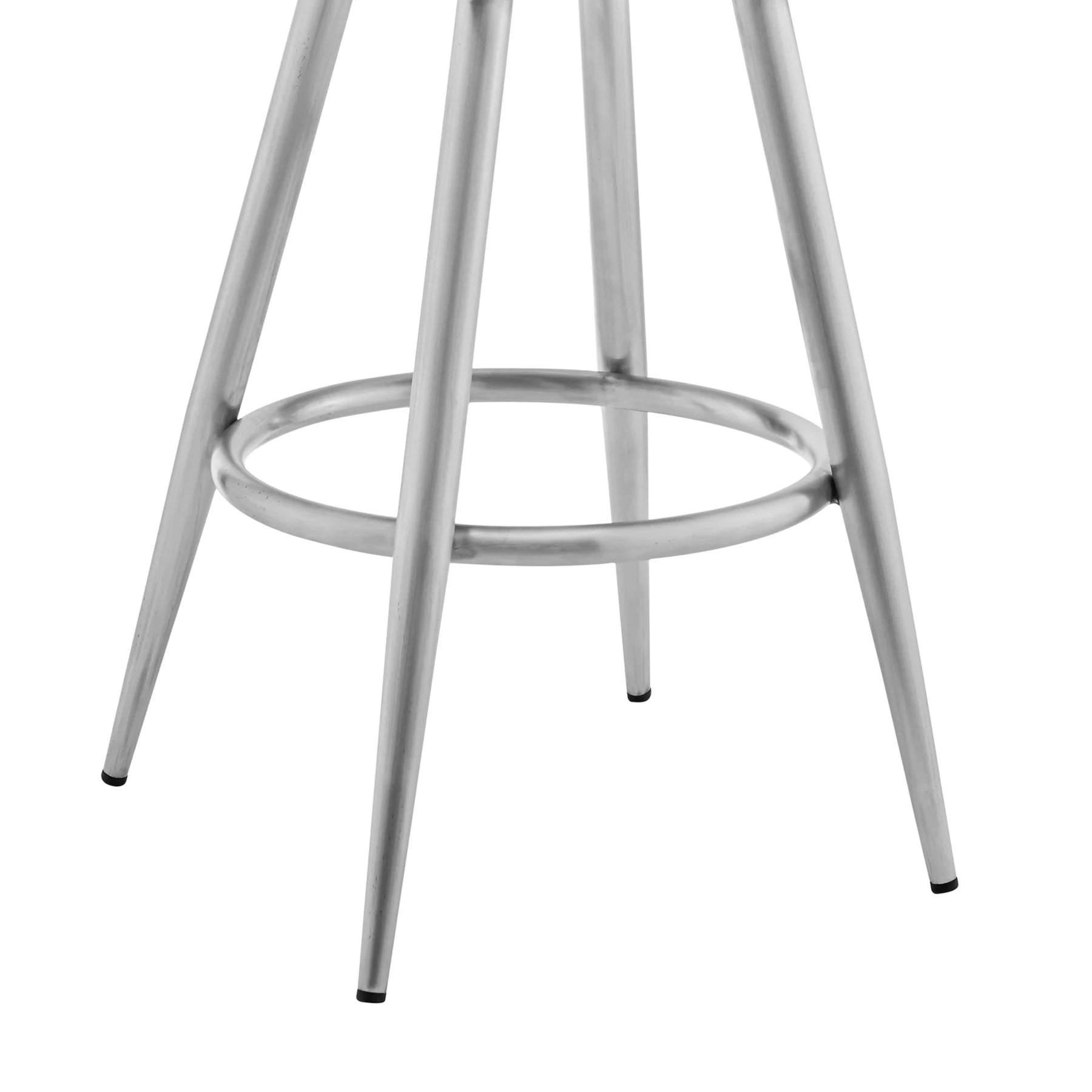 Maxen 26" Gray Faux Leather and Brushed Stainless Steel Swivel Bar Stool - Image 5
