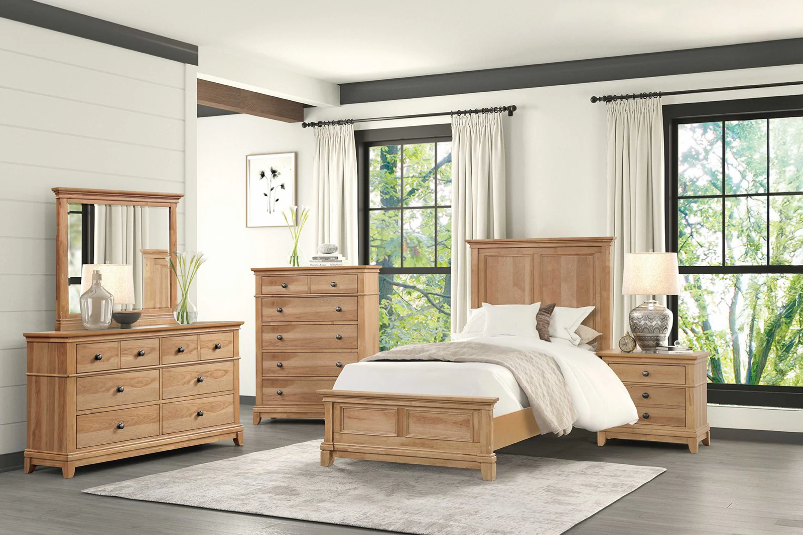 Mchenry Twin Bed, Natural Oak - Image 2