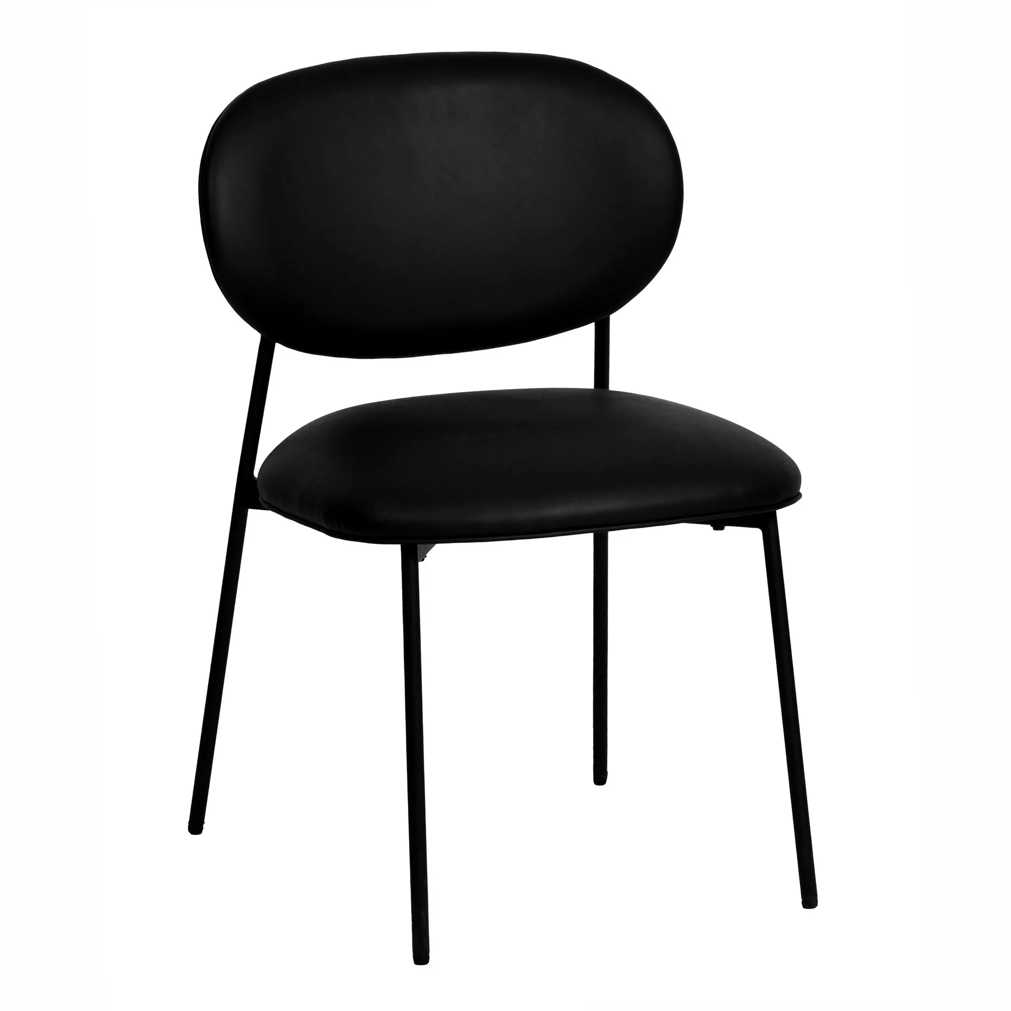 McKenzie Black Performance Vegan Leather Stackable Dining Chair - Set of 2 - Image 3