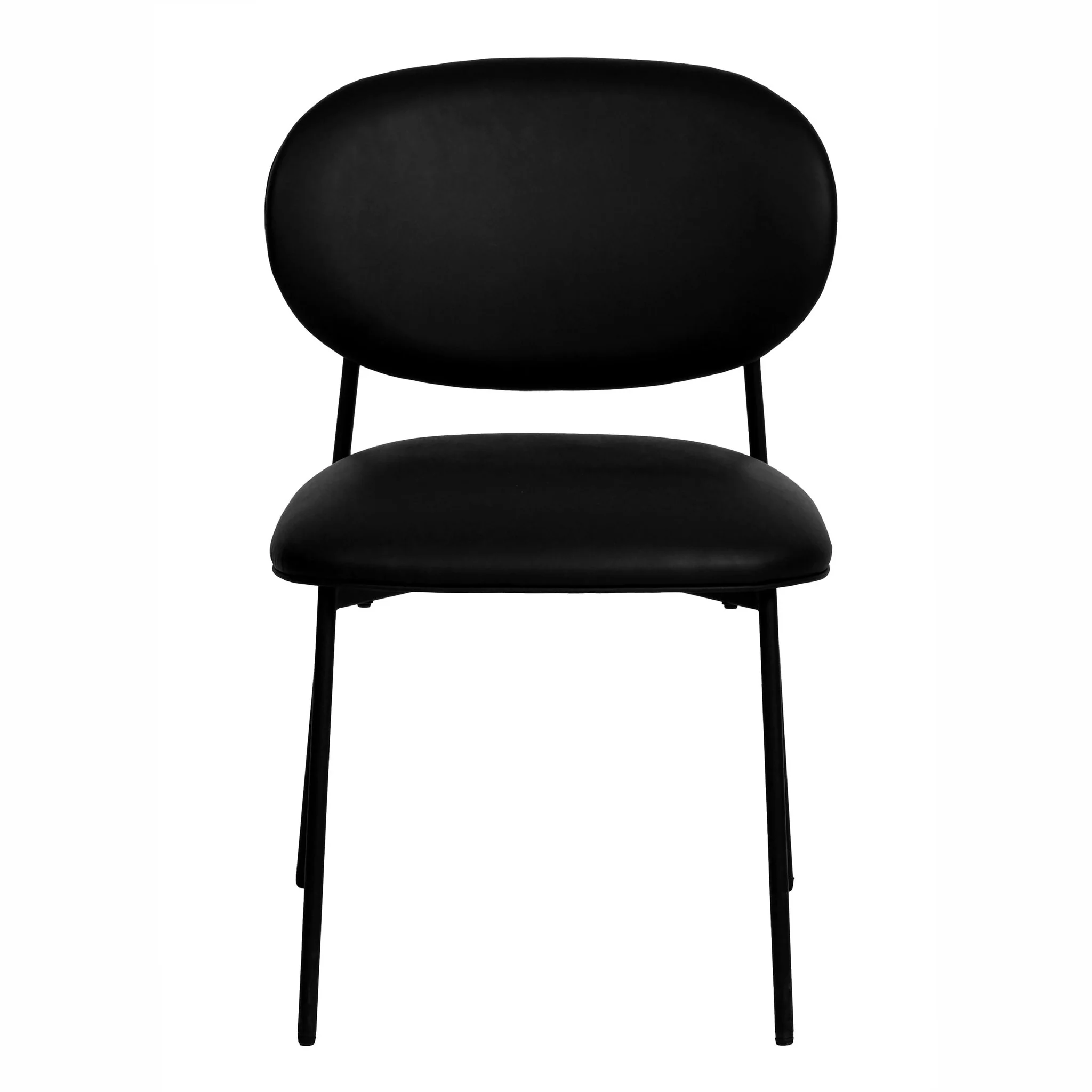 McKenzie Black Performance Vegan Leather Stackable Dining Chair - Set of 2 - Image 4