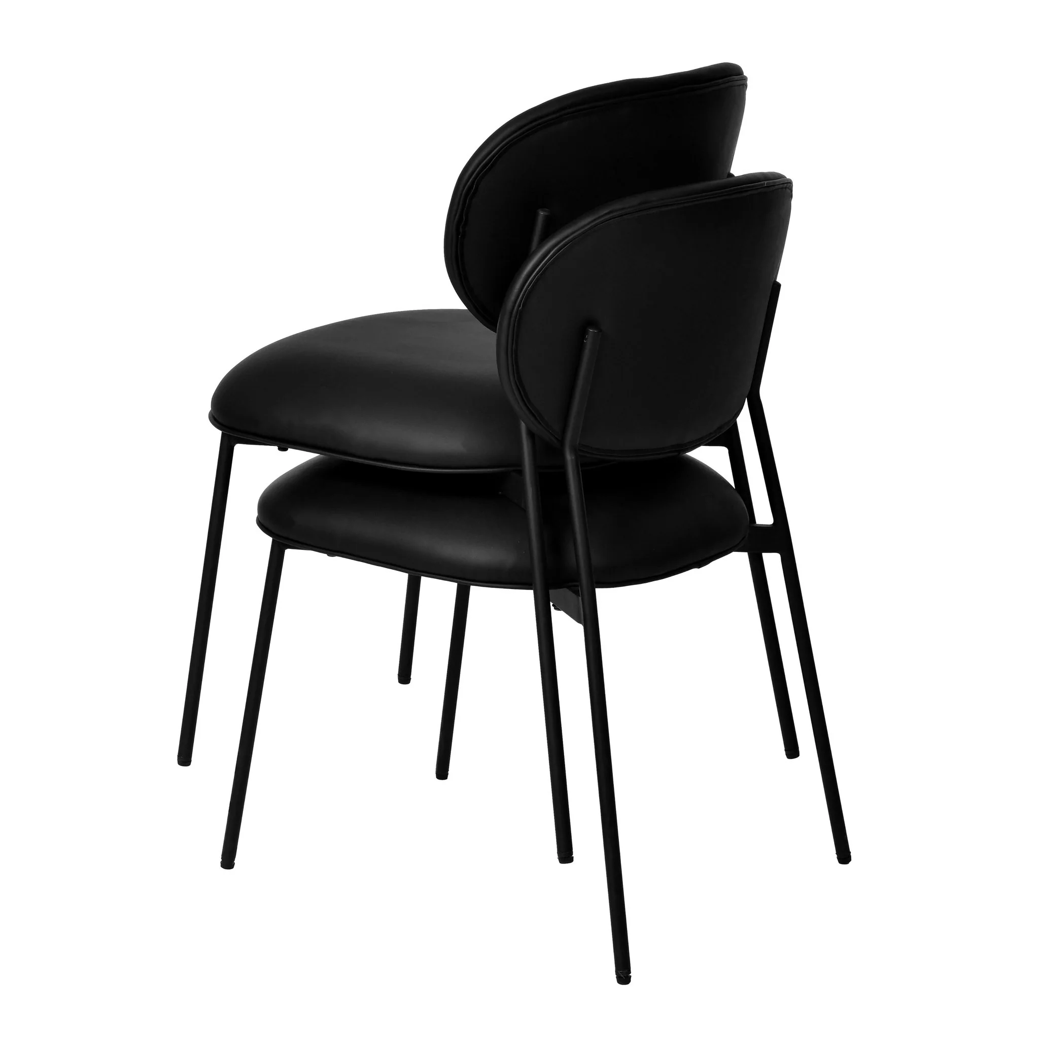 McKenzie Black Performance Vegan Leather Stackable Dining Chair - Set of 2 - Image 9