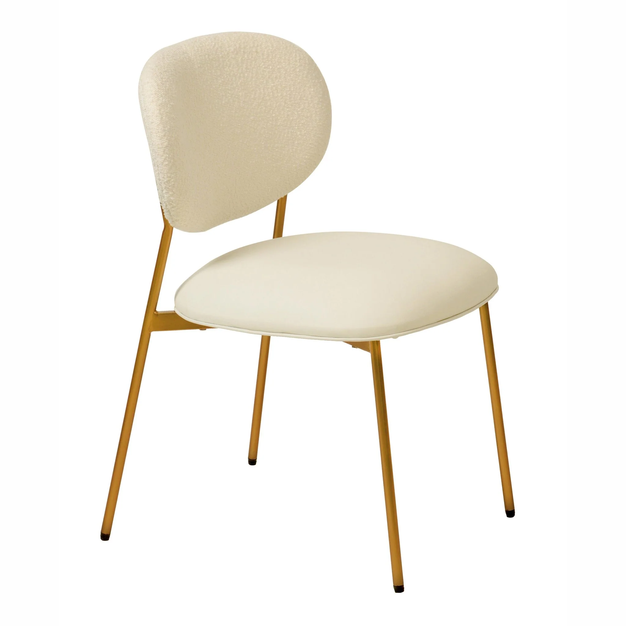 McKenzie Cream Boucle & Performance Vegan Leather Stackable Dining Chair - Set of 2 - Image 3