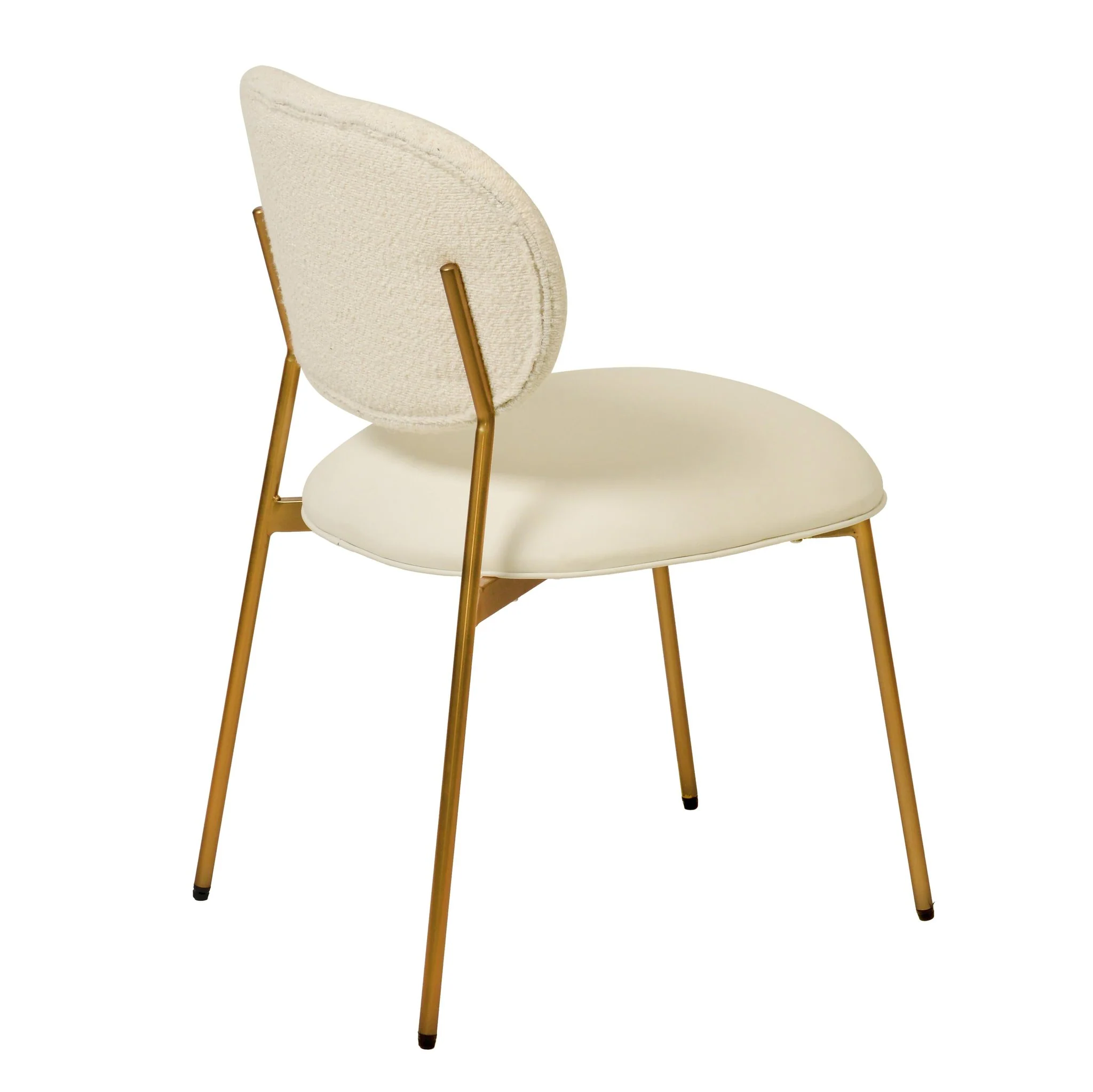 McKenzie Cream Boucle & Performance Vegan Leather Stackable Dining Chair - Set of 2 - Image 5