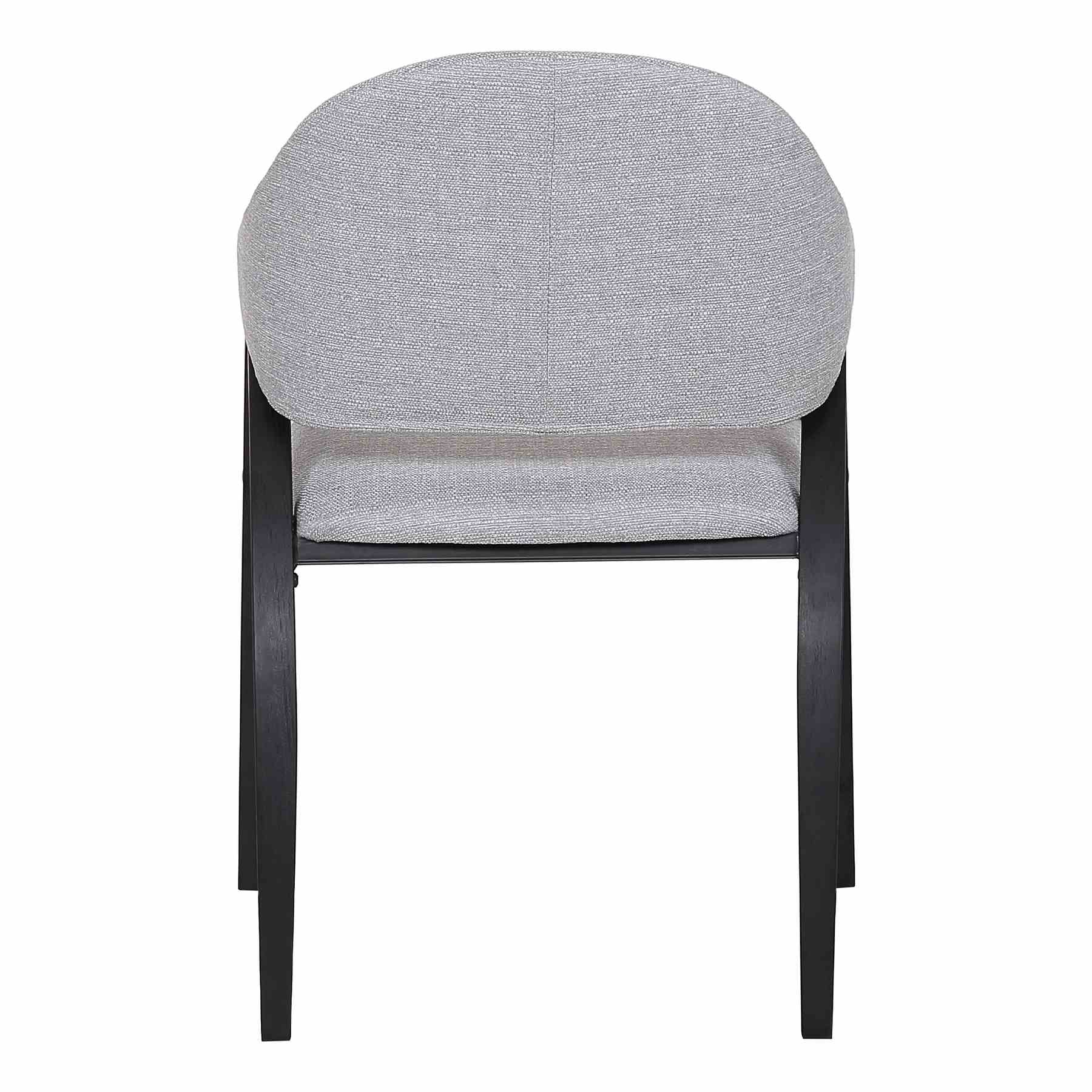 Meadow Contemporary Dining Chair in Black Brush Wood Finish and Gray Fabric - Set of 2 - Image 5
