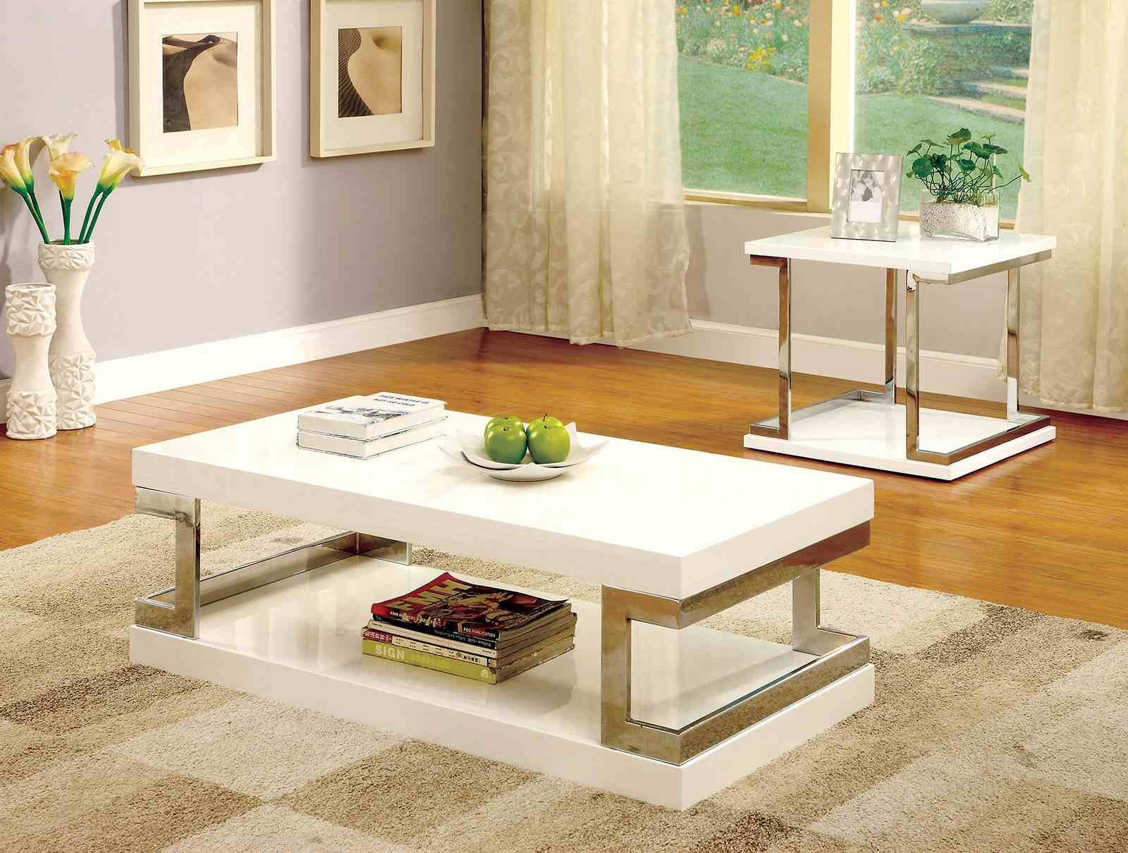 Meda End Table, White - Image 2