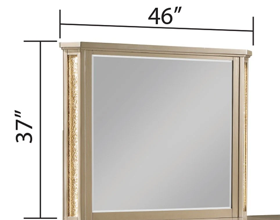 Medusa King 4 Pc Bedroom Set  Gold - Image 11