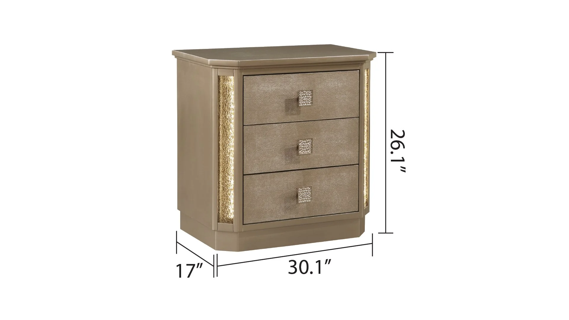 Medusa King 4 Pc Bedroom Set  Gold - Image 15