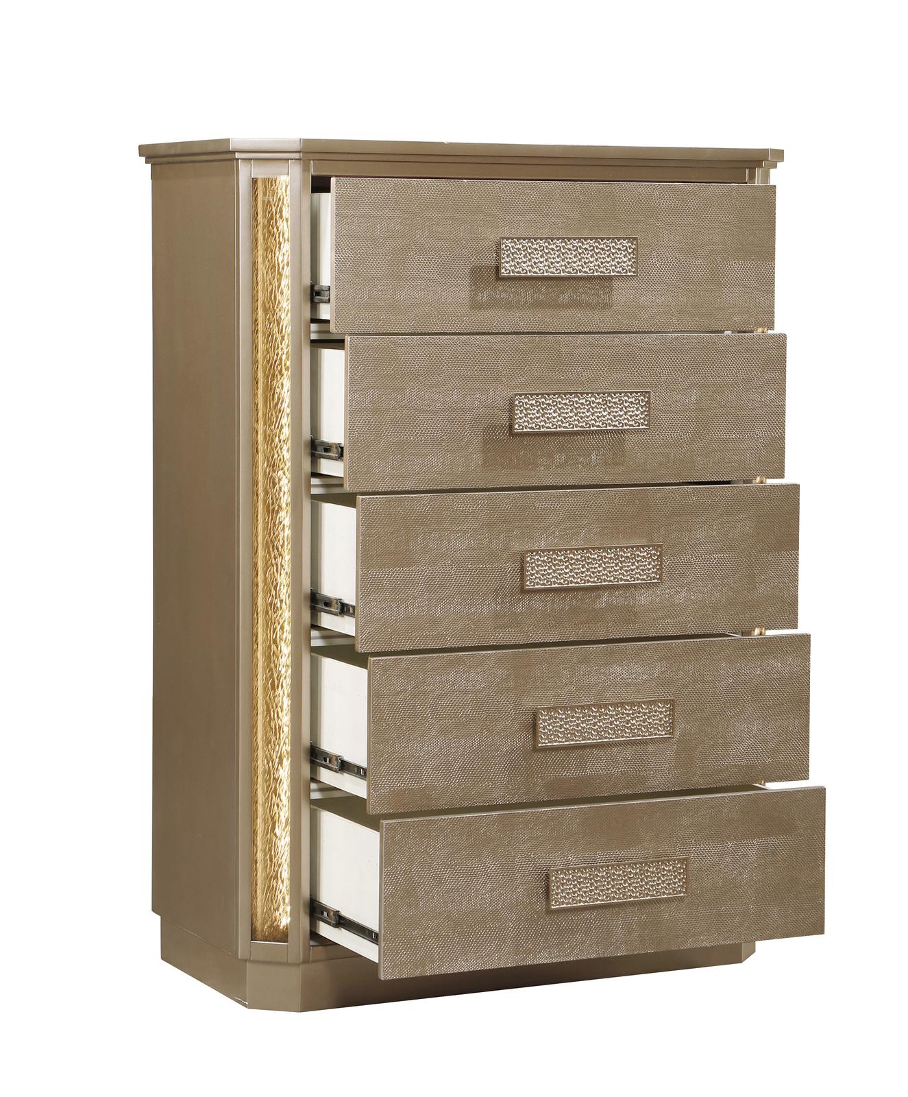 Medusa King 5 Pc Bedroom Set Gold - Image 20